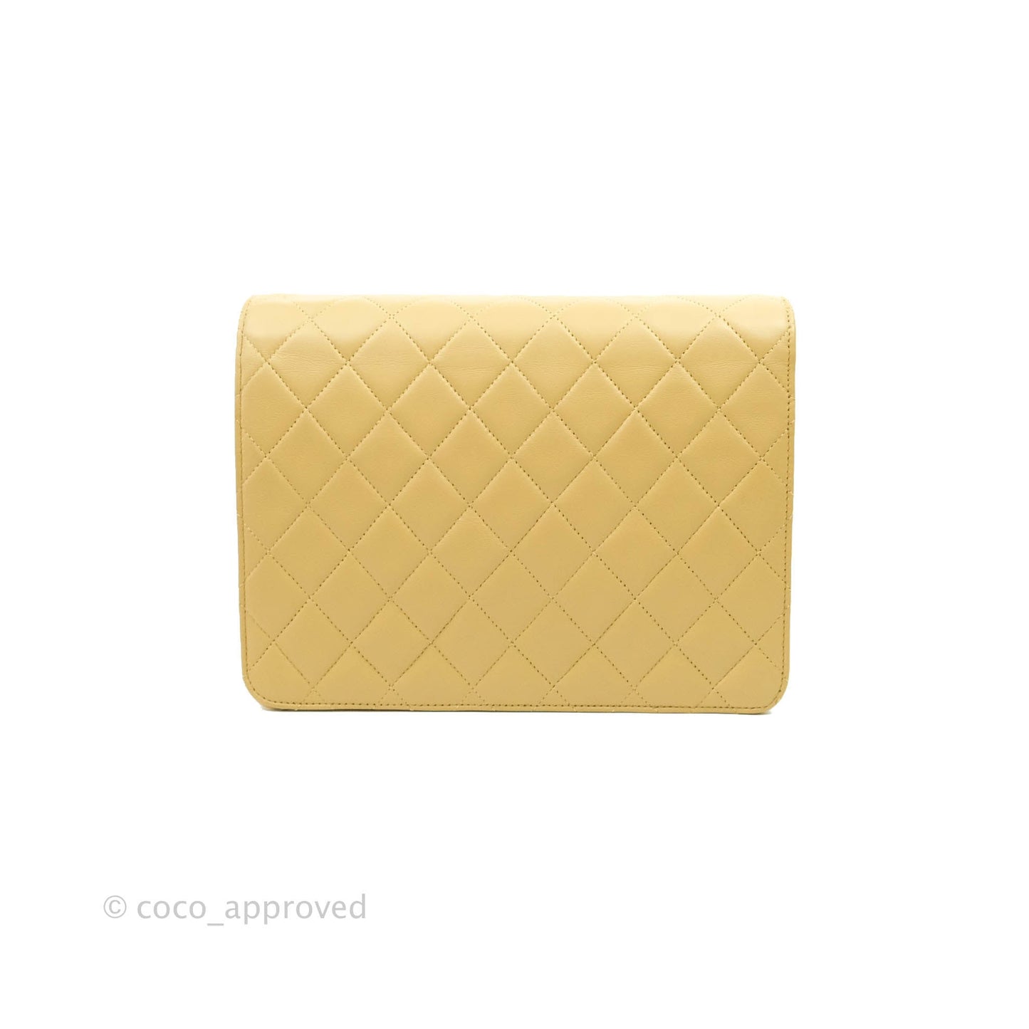 Chanel Vintage Single Flap Beige Lambskin 24K Gold Hardware