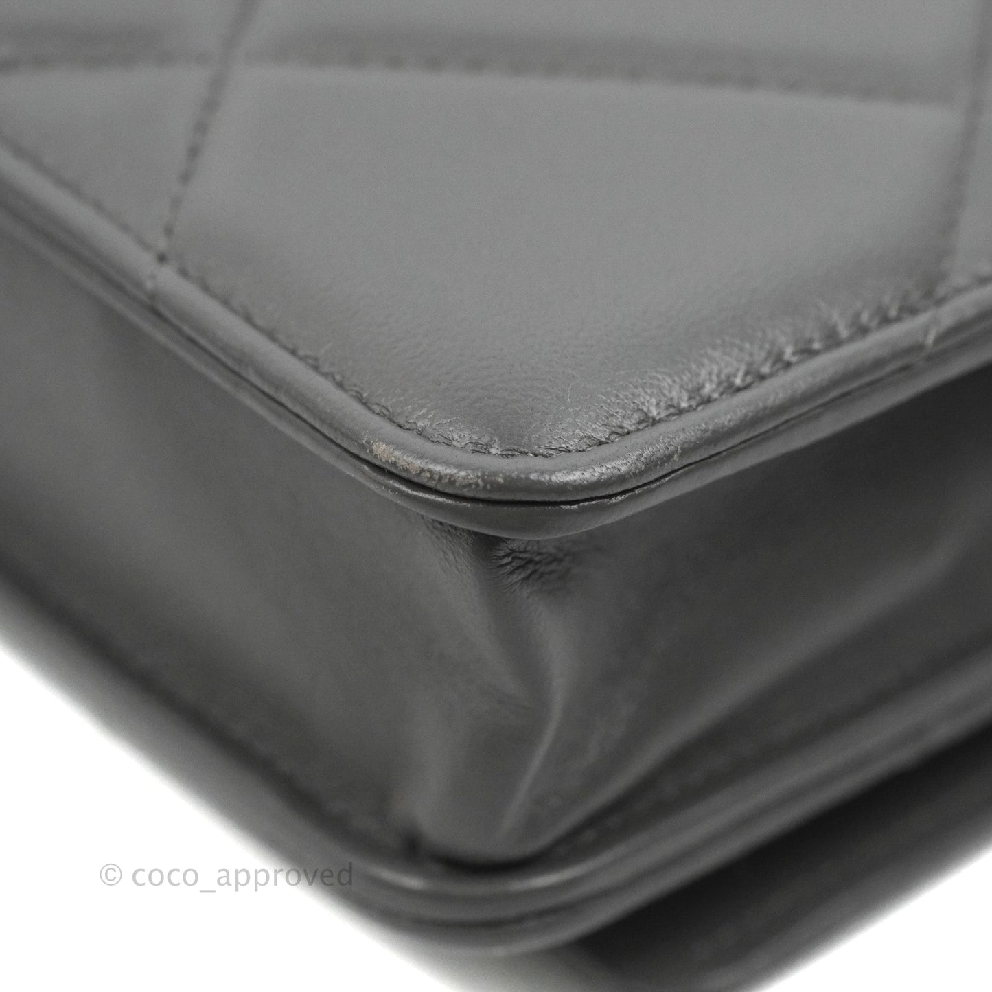 Chanel 19 Wallet on Chain WOC Dark Grey Lambskin Mixed Hardware