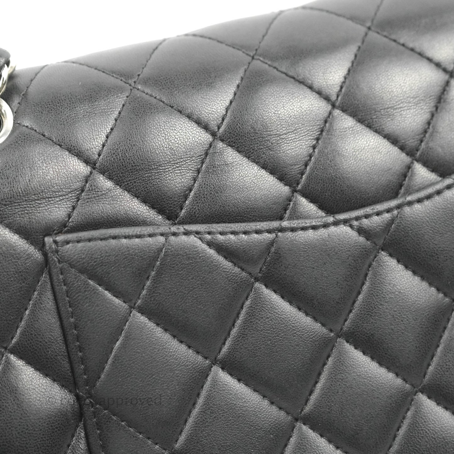 Chanel Medium Classic Quilted Flap Black Lambskin Silver Hardware