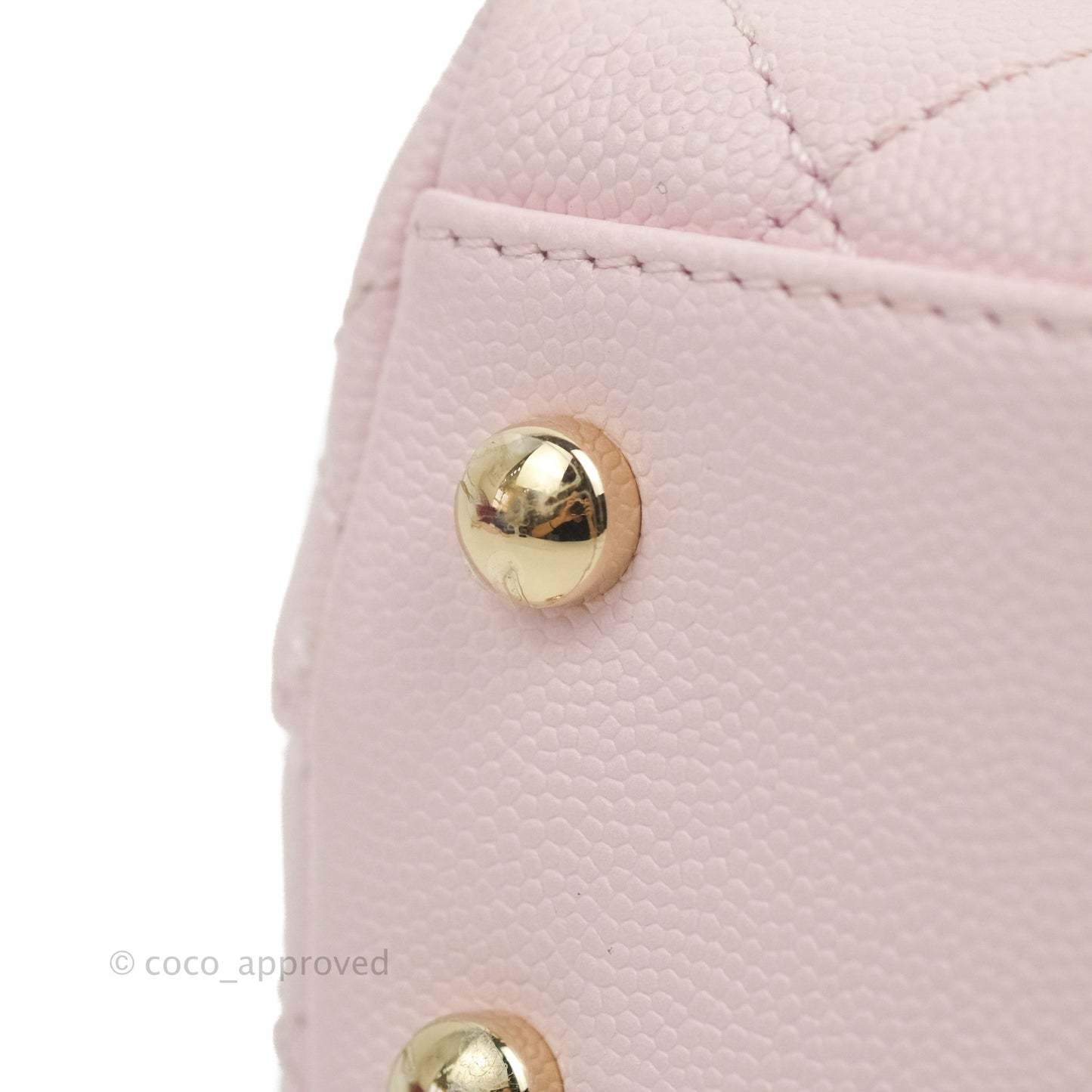 Chanel Mini Coco Handle Quilted Light Pink Caviar Gold Hardware
