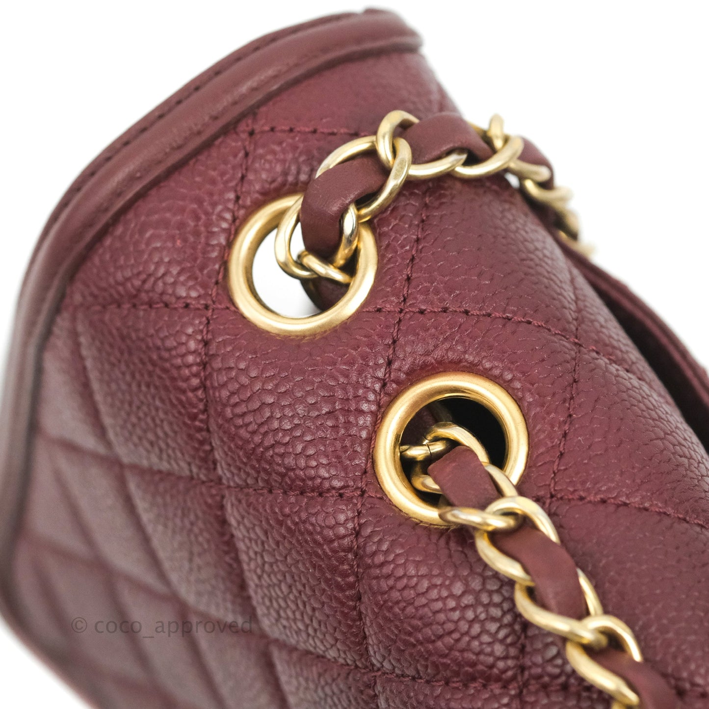 Chanel Quilted Medium CC Filigree Flap Burgundy Black Caviar