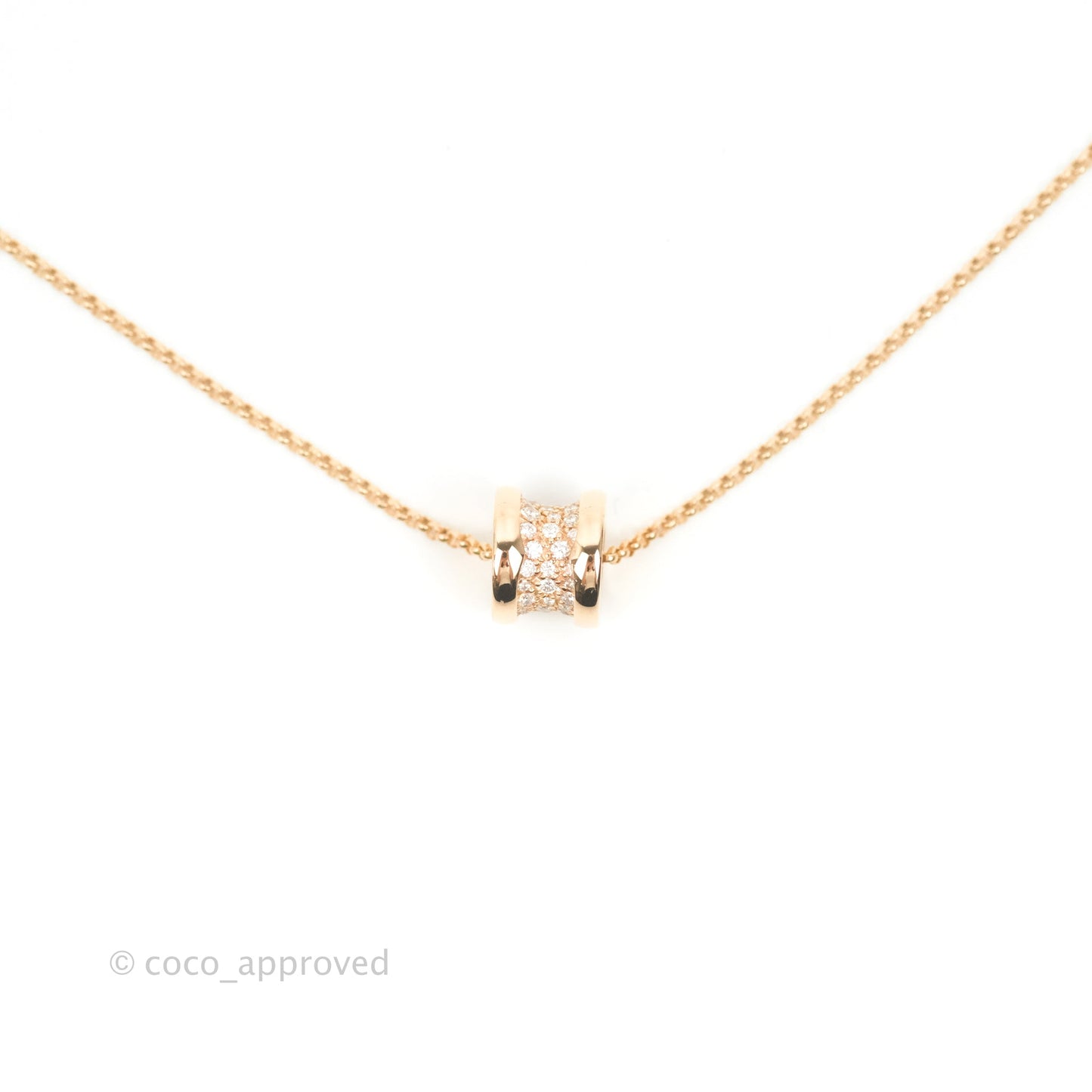 Bvlgari Mini Zero1 18K Rose Gold and Diamond Necklace