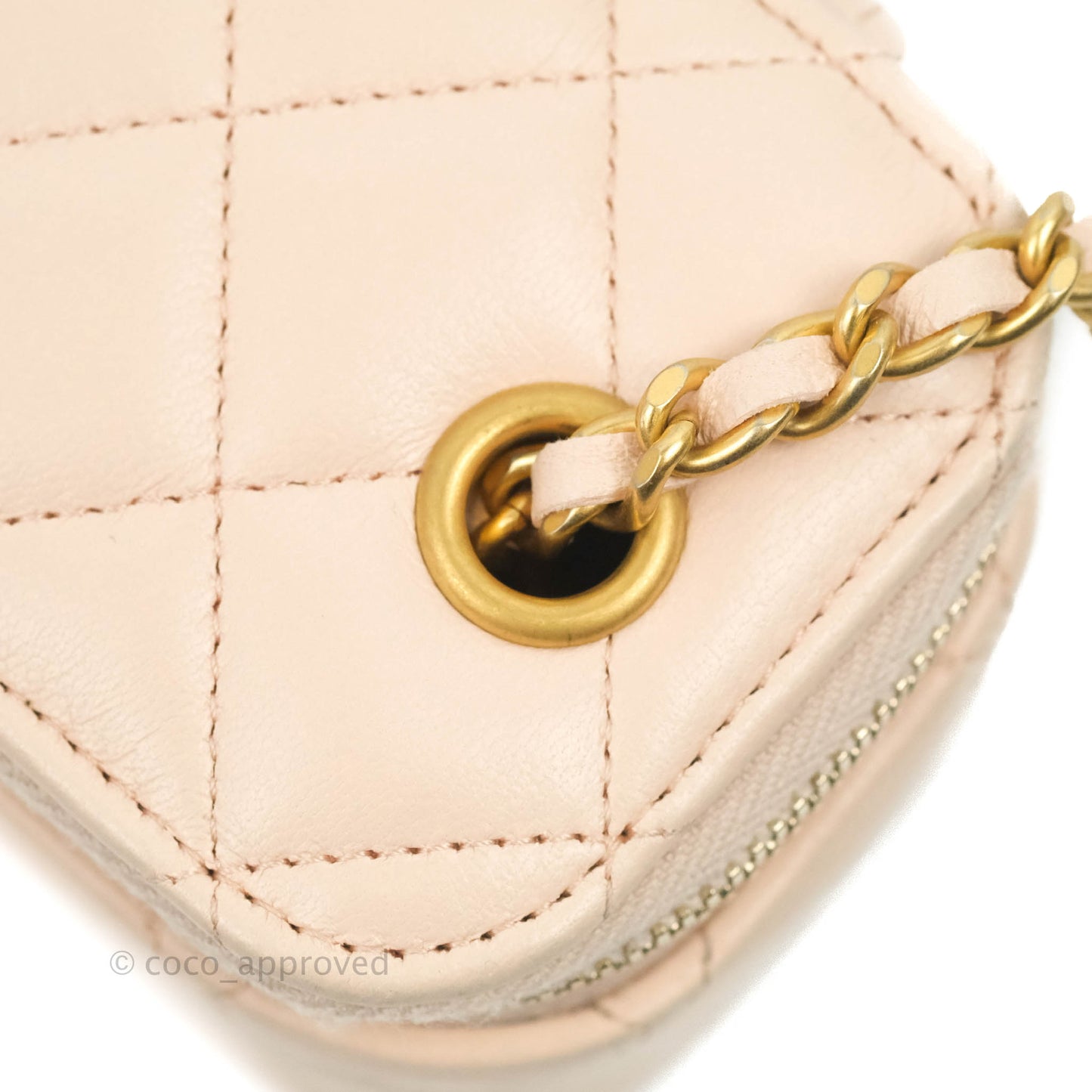 Chanel Classic Mini Pearl Crush Vanity With Chain Light Pink Lambskin Aged Gold Hardware