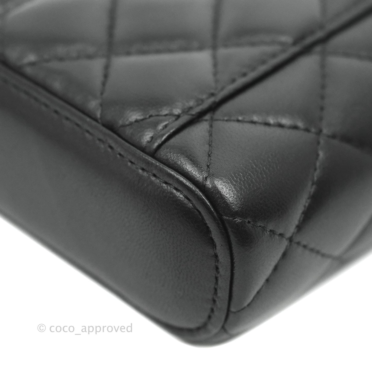 Chanel Classic Mini Vanity With Chain Black Lambskin Gold Hardware