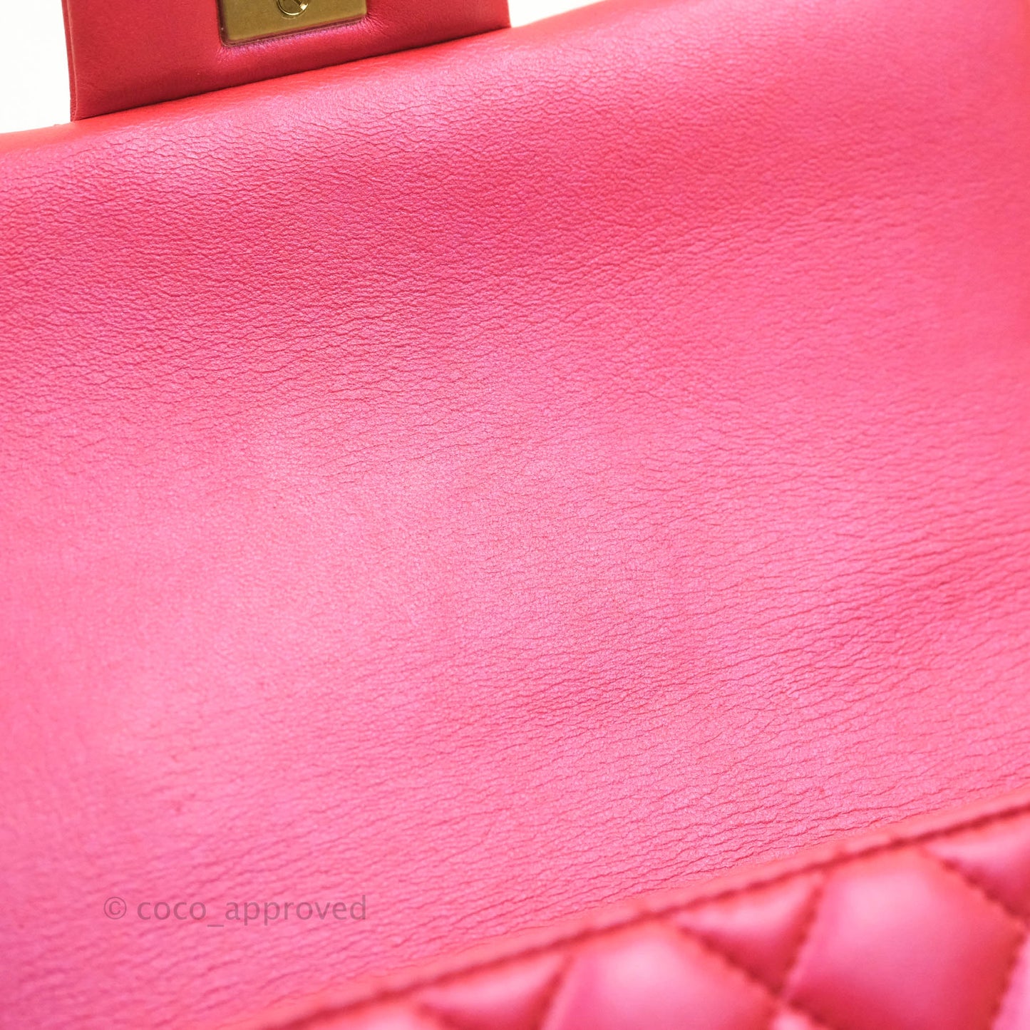 Chanel Top Handle Mini Rectangular Flap Bag Iridescent Red Lambskin Gold Hardware