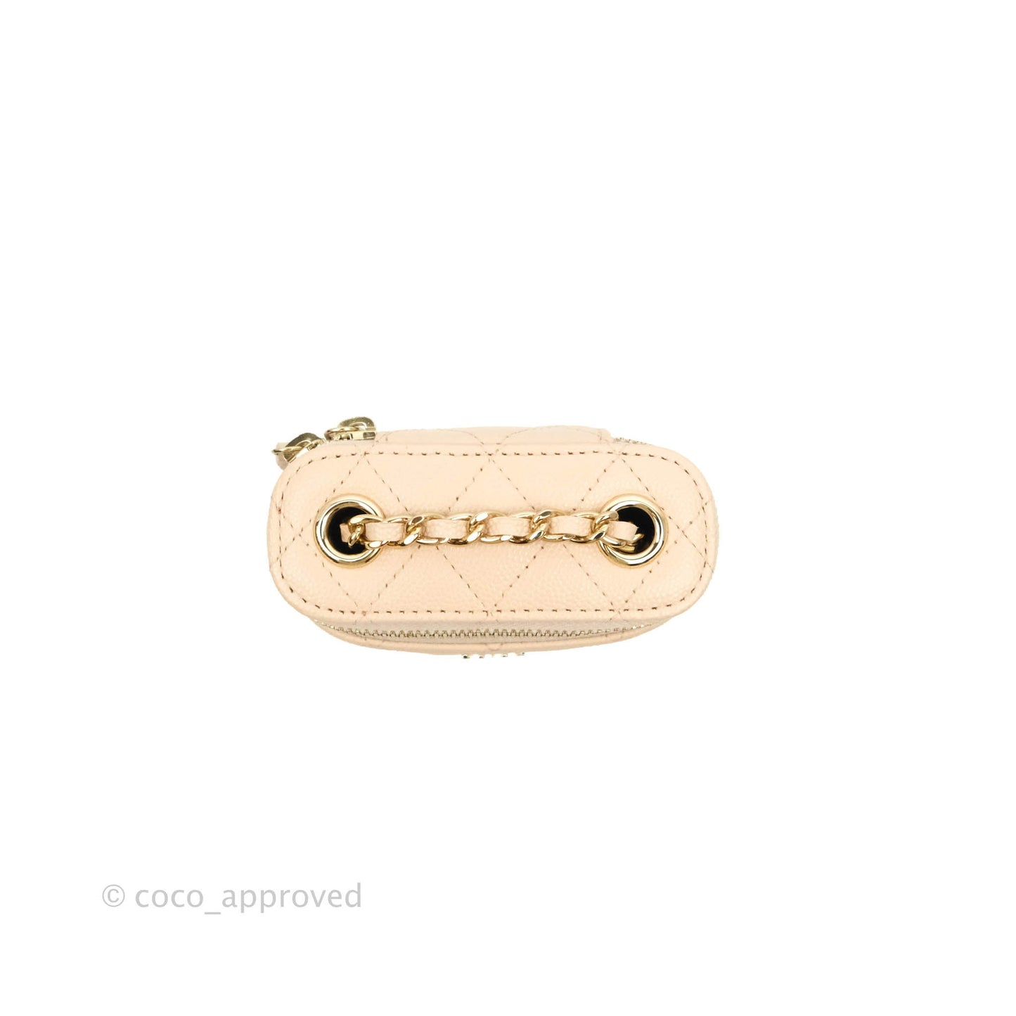 Chanel Classic Mini Vanity With Chain Beige Caviar Gold Hardware