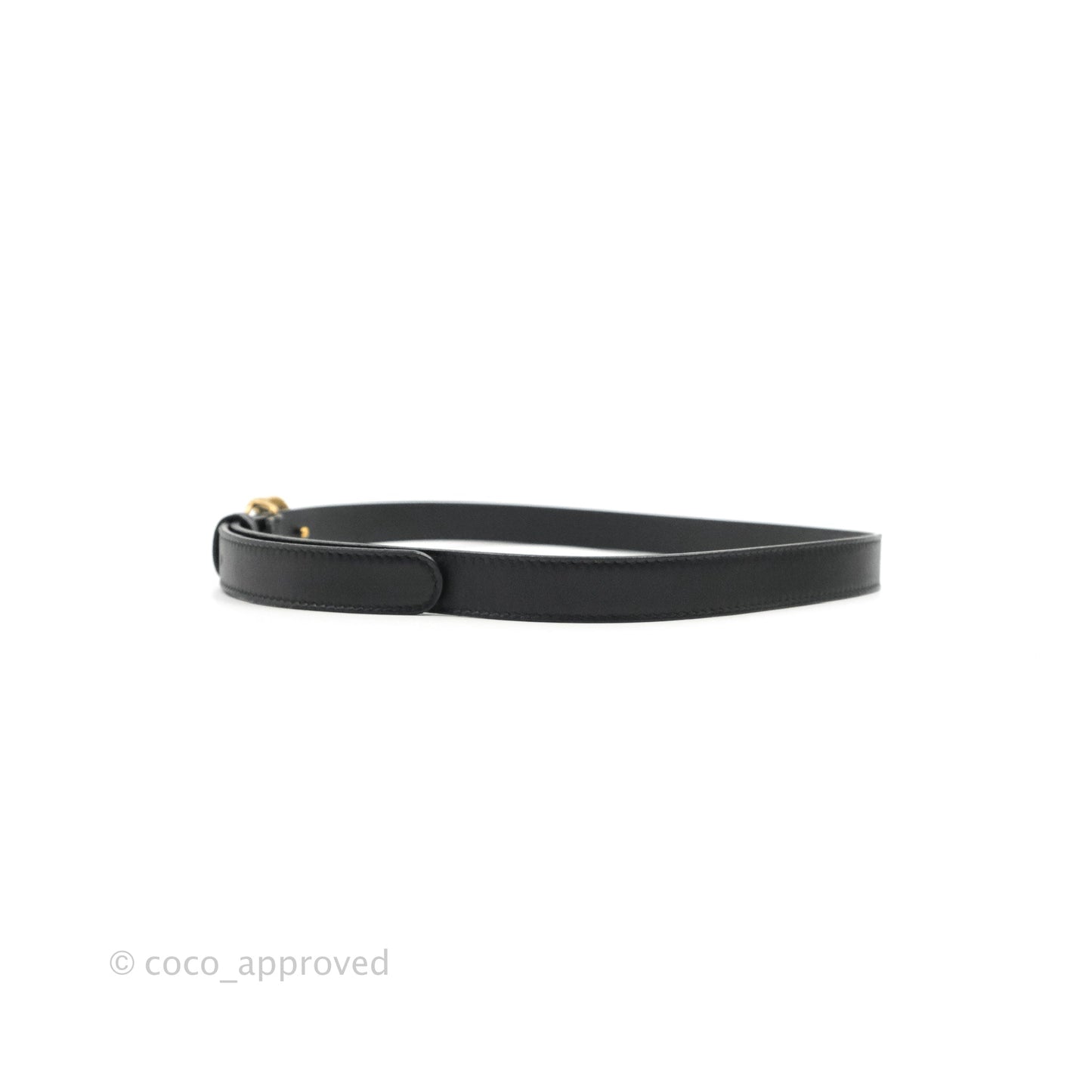 Gucci Black Calfskin Double GG 20mm Belt 80 32