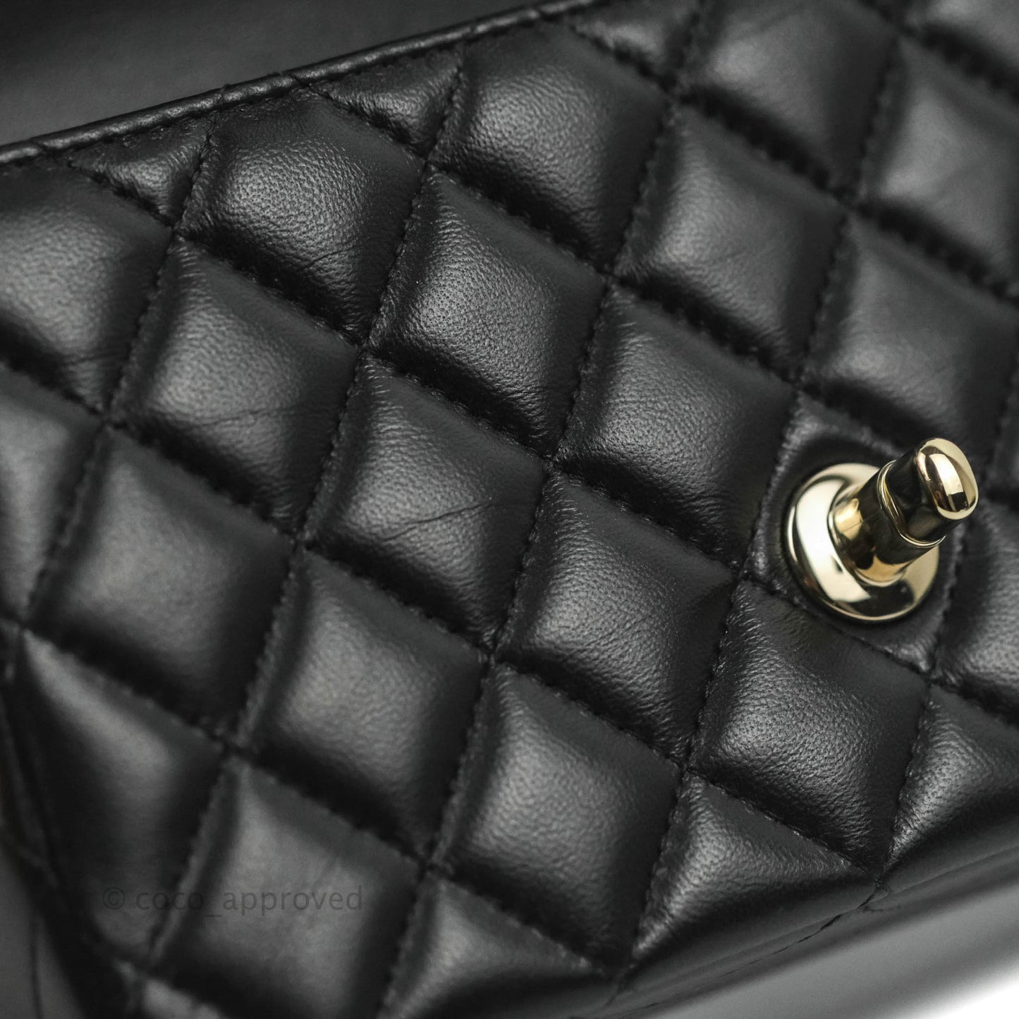 Chanel Top Handle Mini Rectangular Flap Bag Black Lambskin Gold Hardware