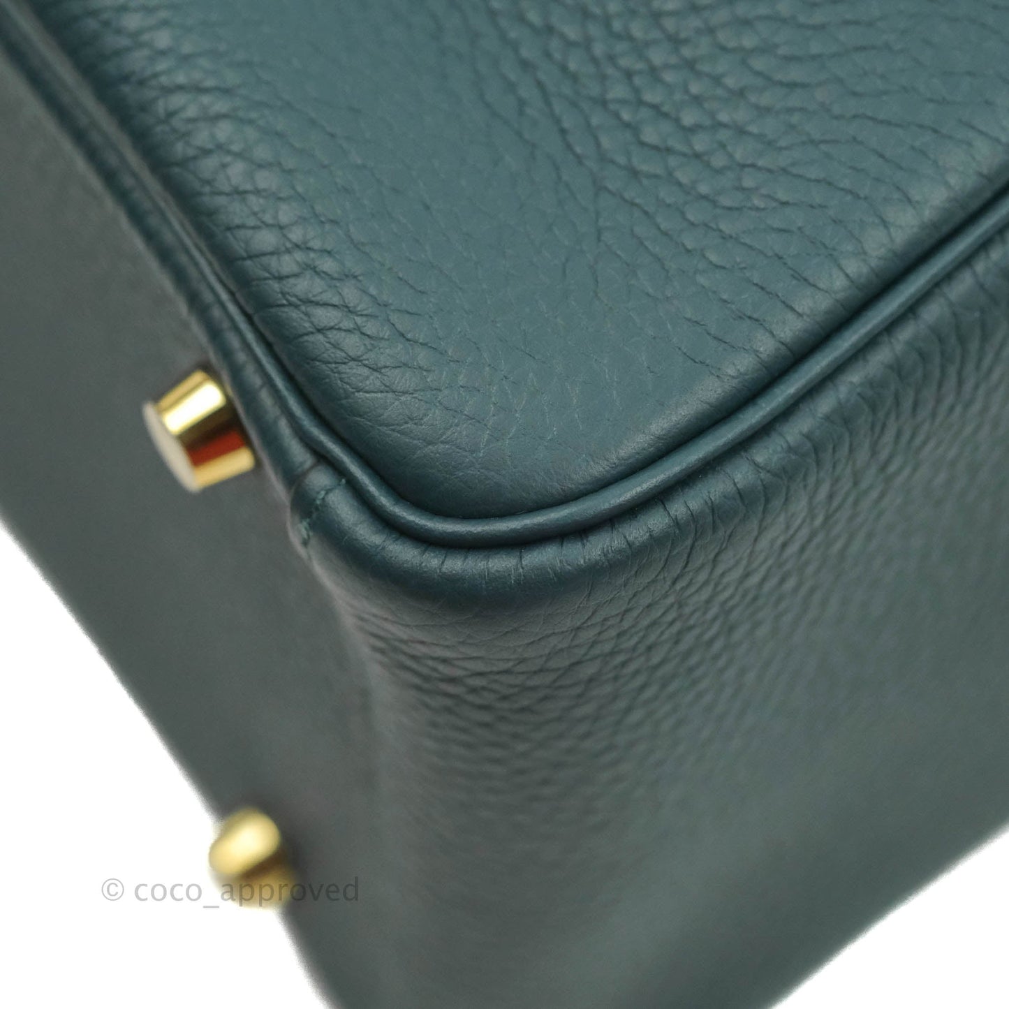 Hermès Lindy 26 Vert Cypress Clemence Gold Hardware