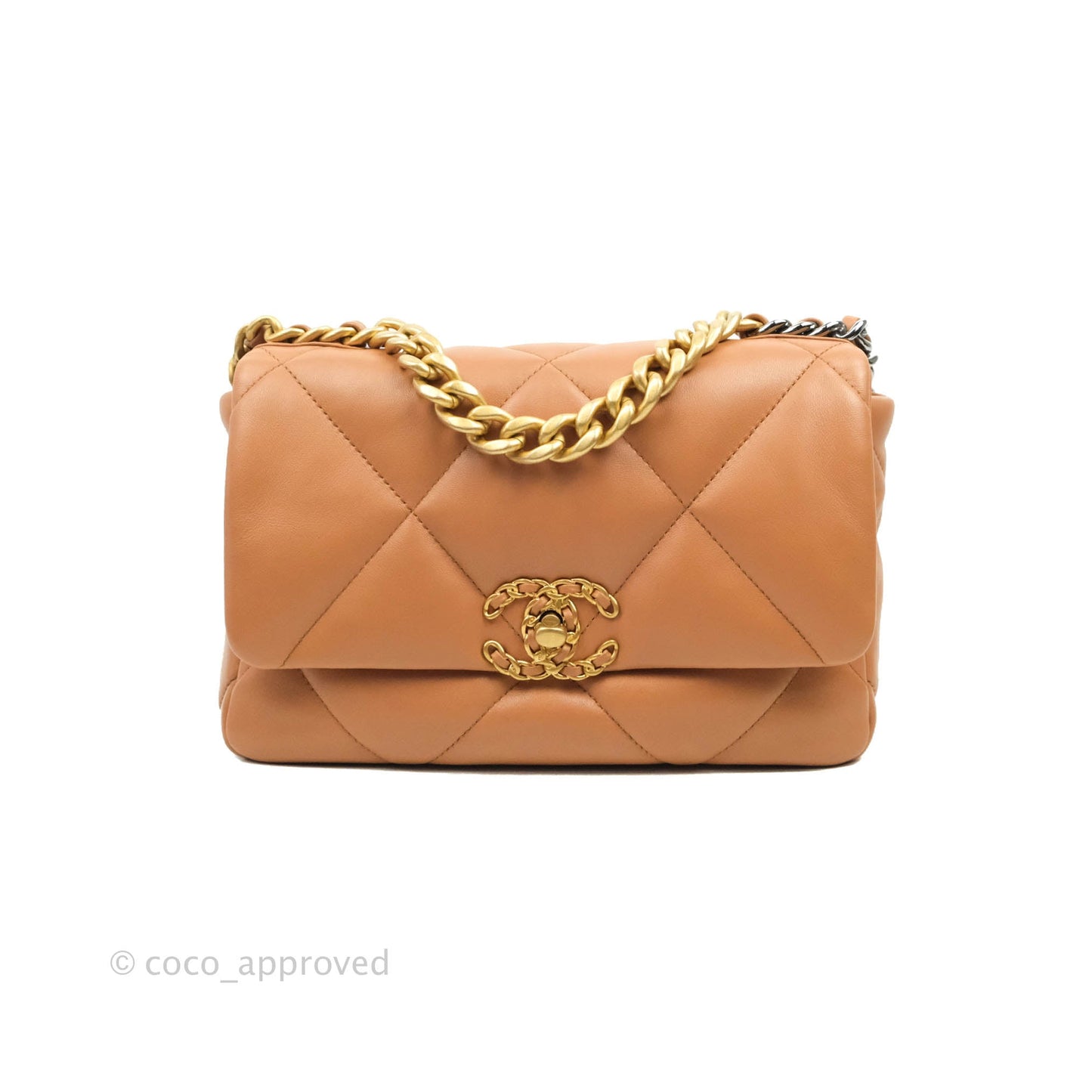 Chanel 19 Small Caramel Dark Beige Lambskin Mixed Hardware 21K