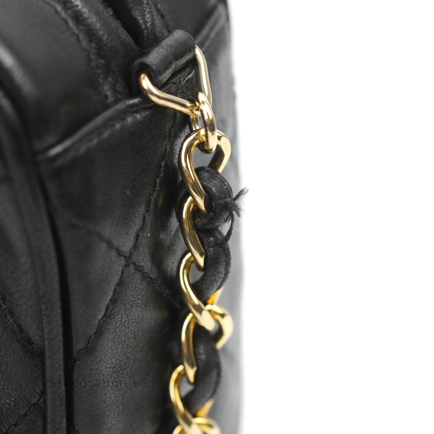 Chanel Vintage Small Camera Bag Black Lambskin Gold Hardware