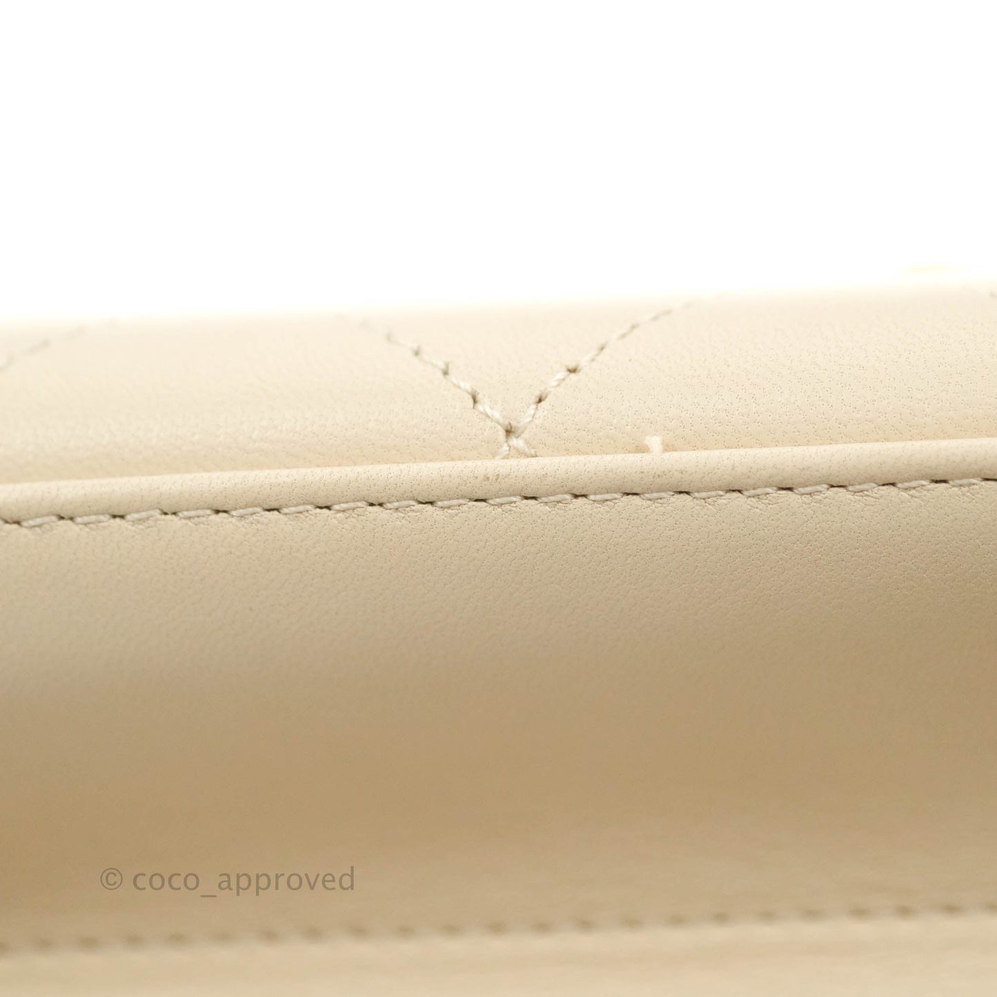 Chanel Small Flat Quilted Coco Luxe Flap Bag Light Beige Aged Gold Hardware