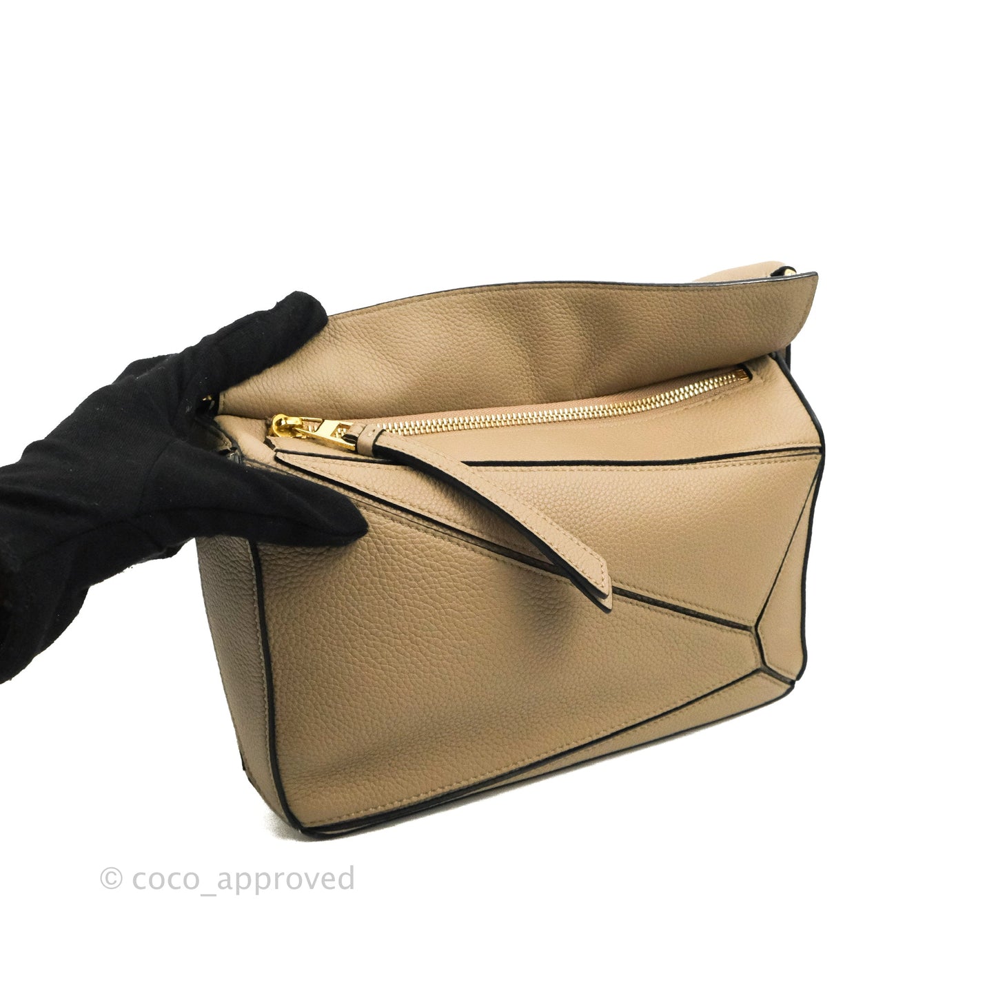Loewe Small Puzzle Bag Sand Mink Grained Calfskin