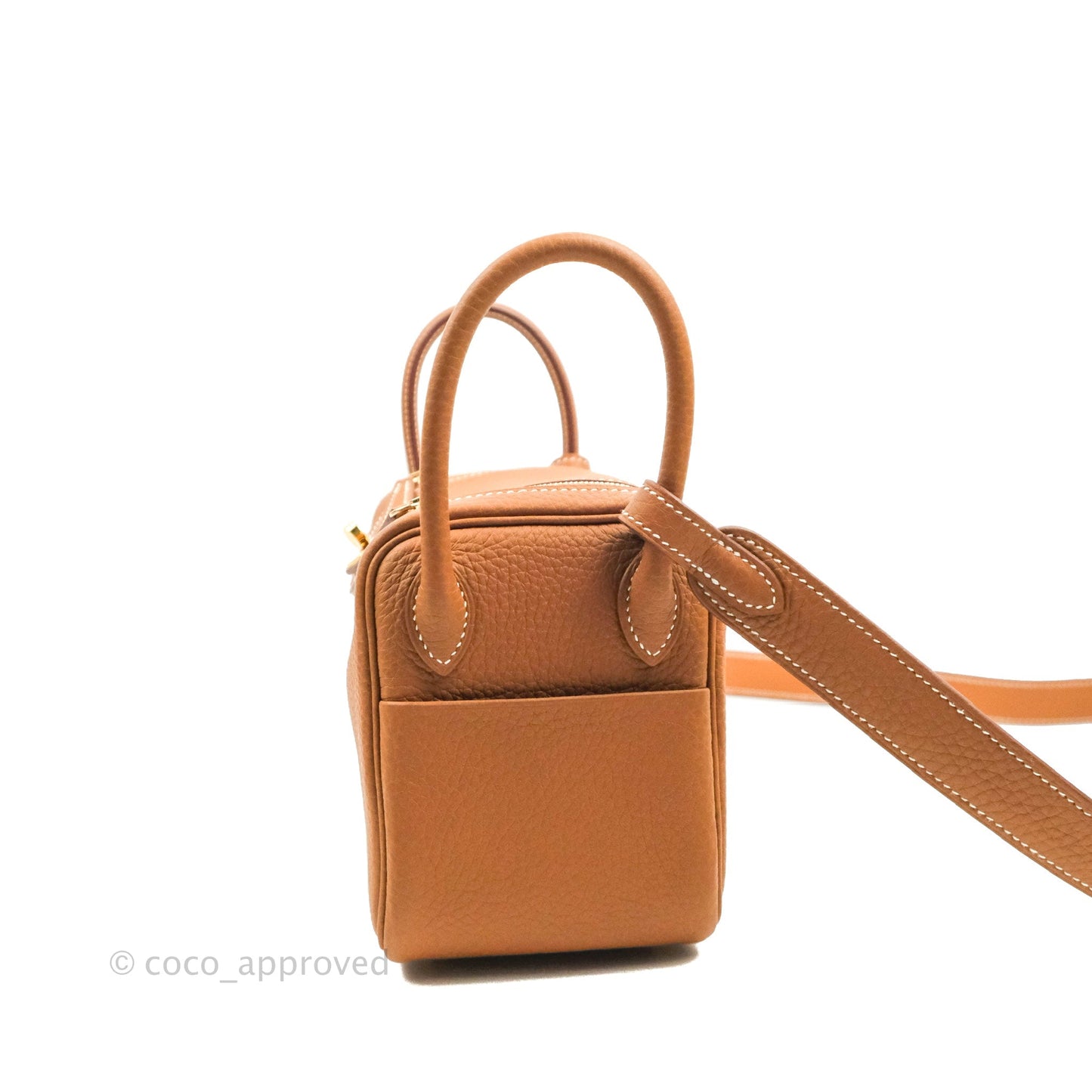 Hermès Mini Lindy 20 Gold Clemence Gold Hardware