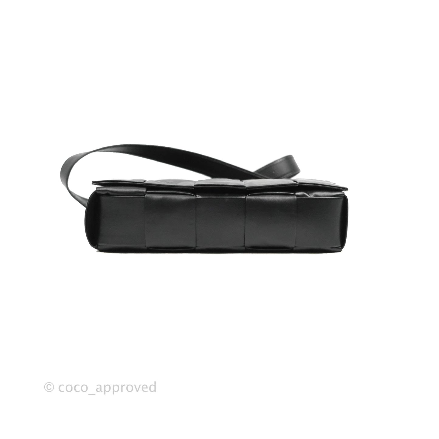 Bottega Veneta Intrecciato Paper Cassette Calfskin Bag Black Silver Hardware