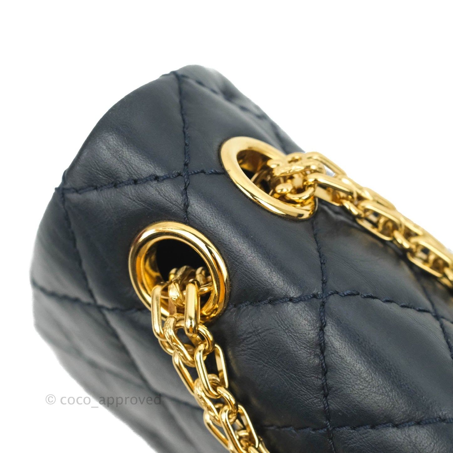 Chanel Mini Reissue 224 Navy Aged Calfskin Gold Hardware