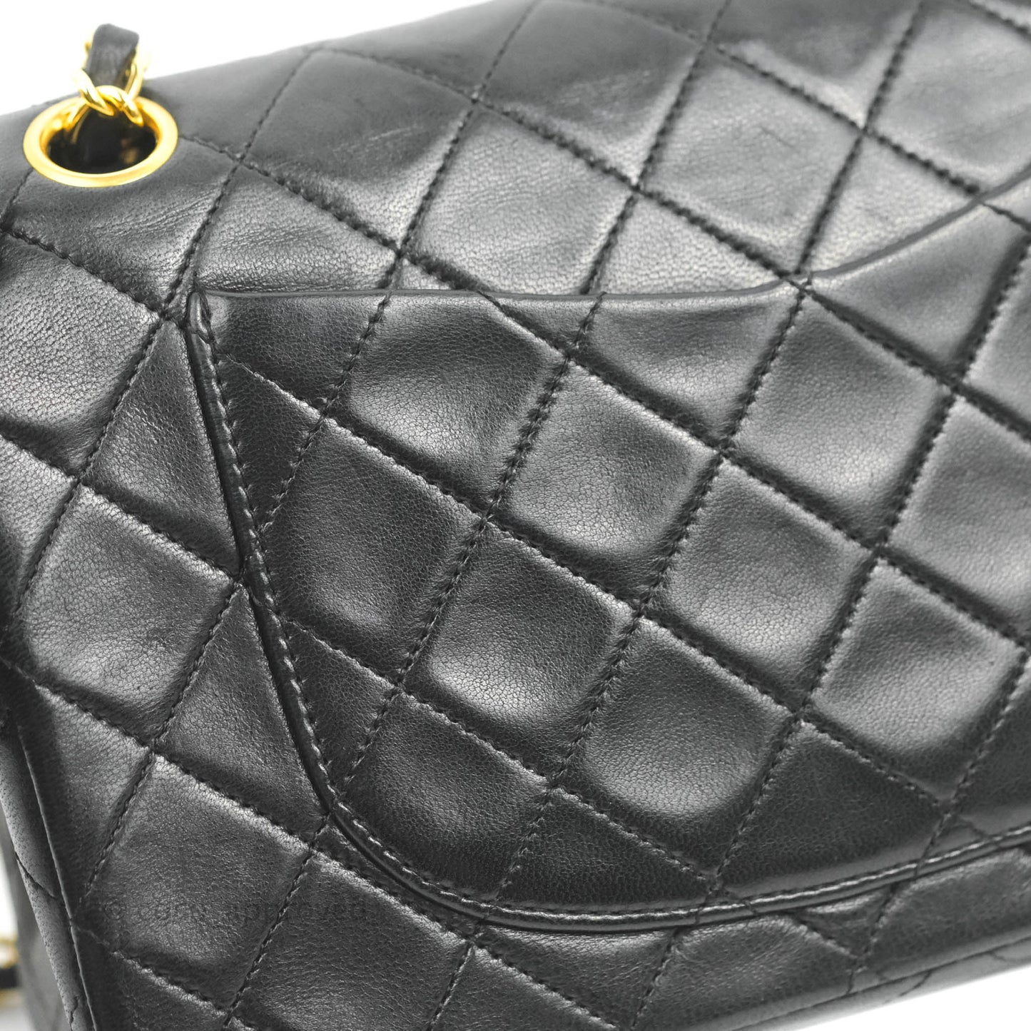 Chanel Vintage Classic S/M Small Double Flap Bag Black Lambskin 24K Gold Hardware