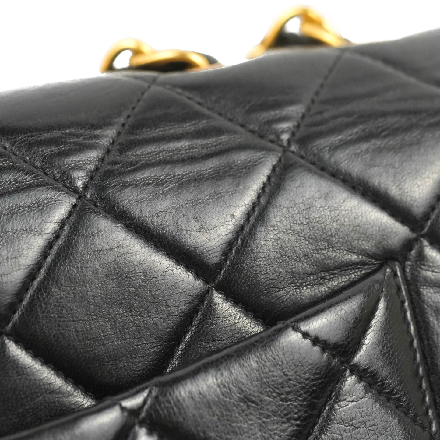 Chanel Vintage Jumbo Single Flap Black Lambskin 24K Gold Hardware