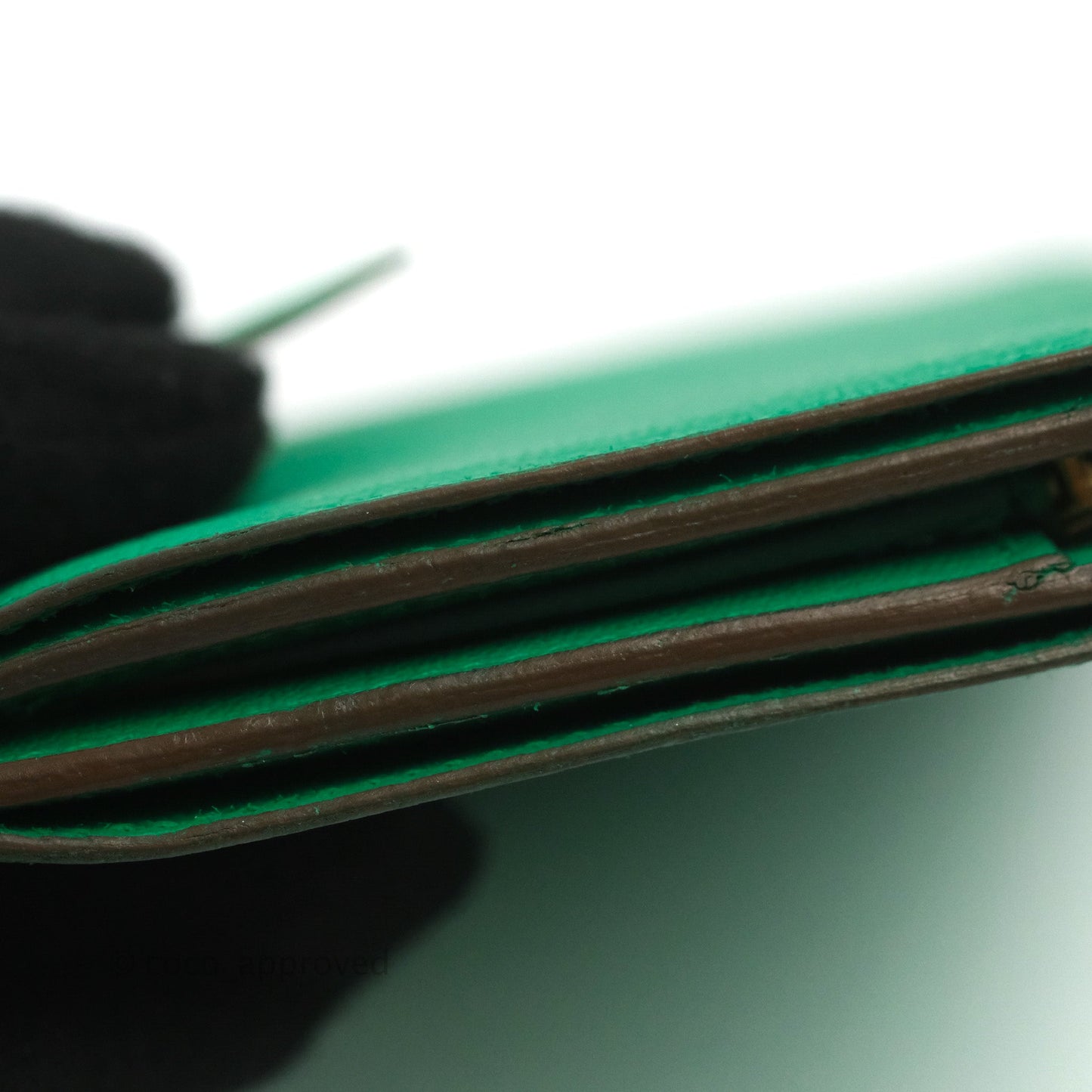 Hermes Bearn Wallet Green Chevre Mysore Gold Hardware