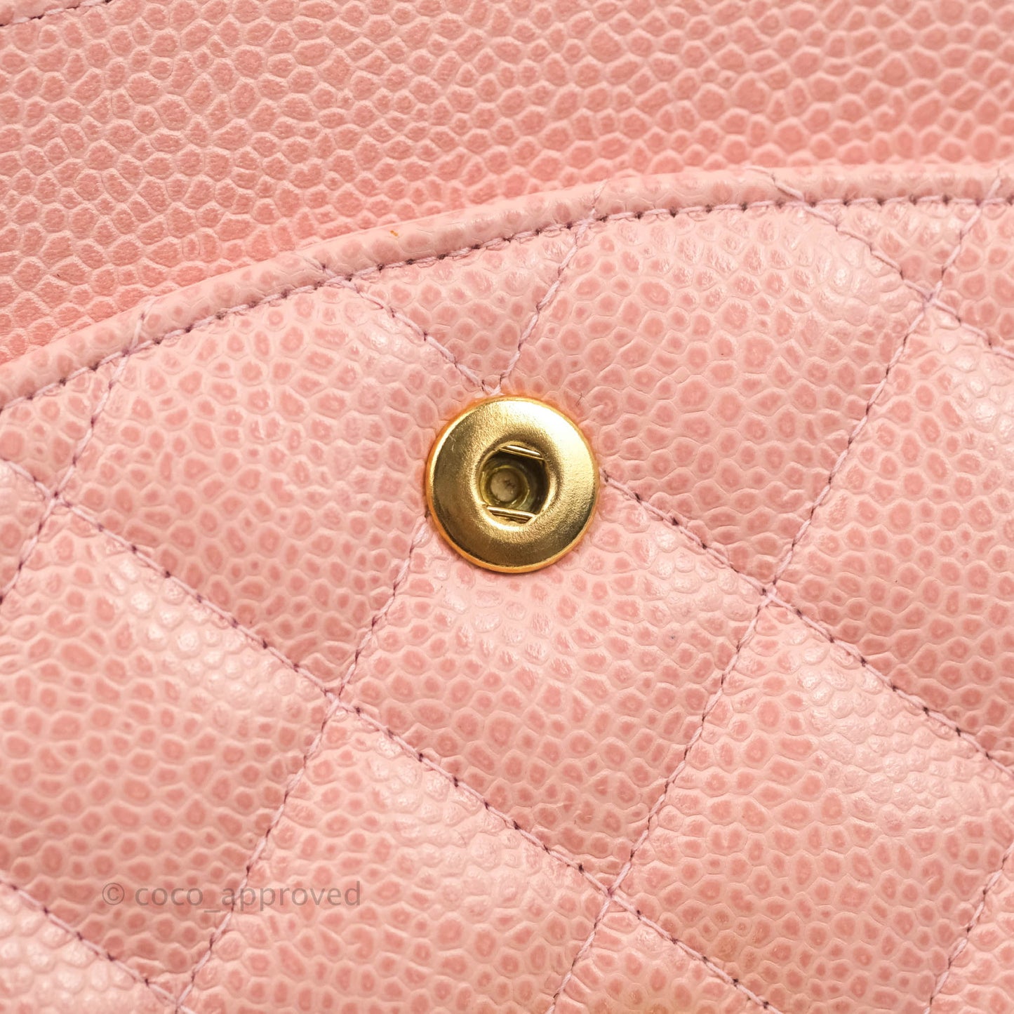 Chanel Vintage Classic M/L Medium Flap Quilted Pink Caviar 24K Gold Hardware