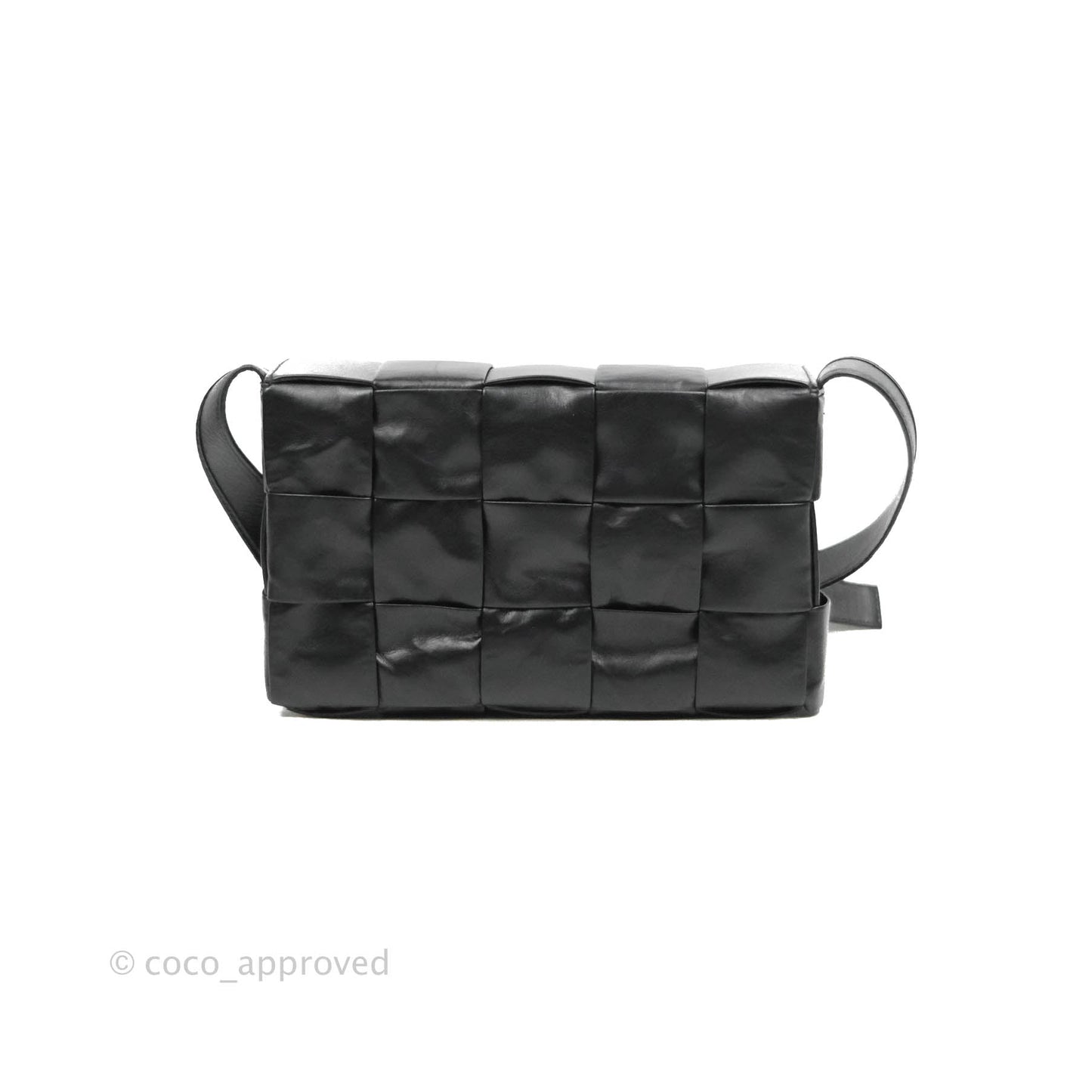 Bottega Veneta Intrecciato Paper Cassette Calfskin Bag Black Silver Hardware