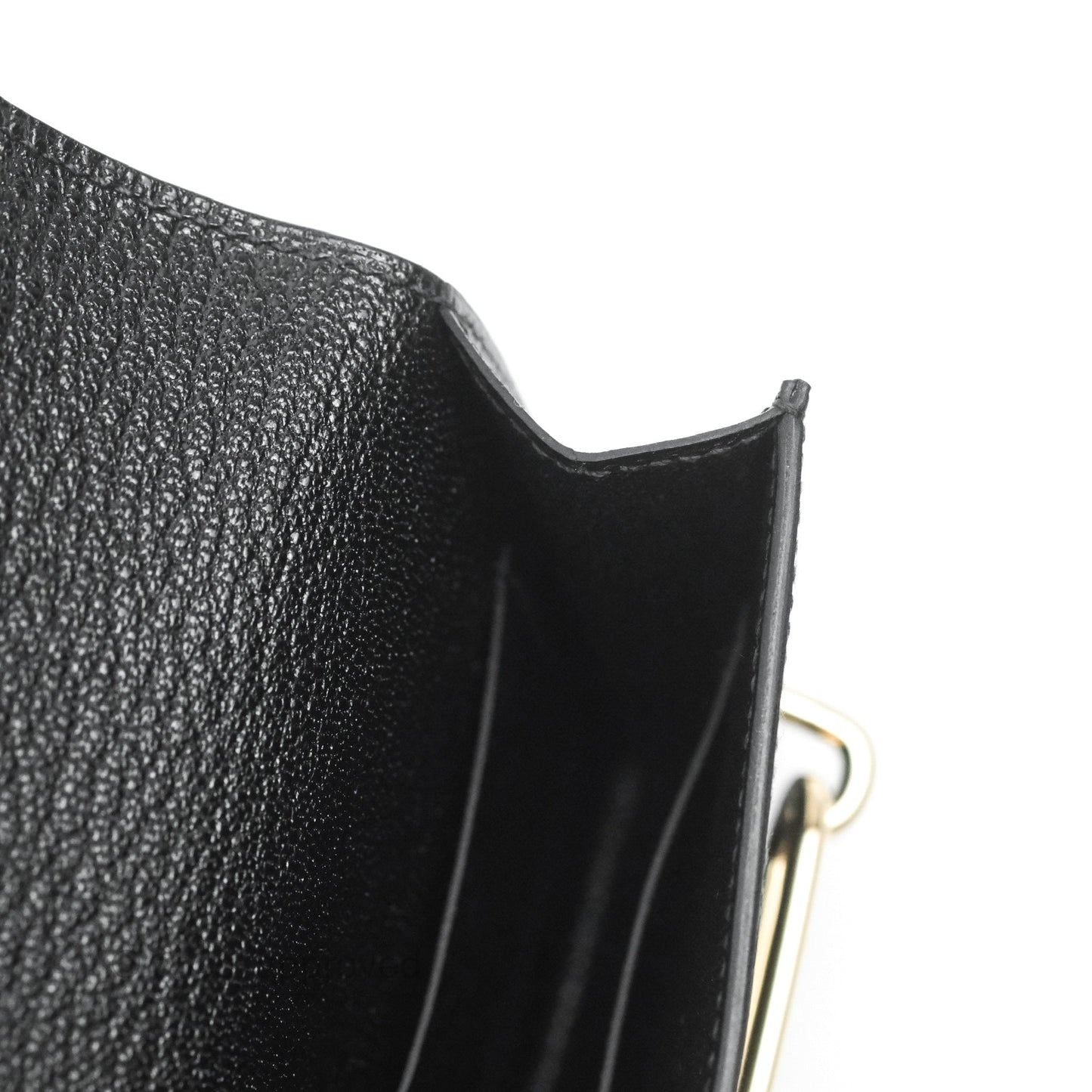 Hermès Roulis Slim Wallet Chevre Mysore Black Gold Hardware