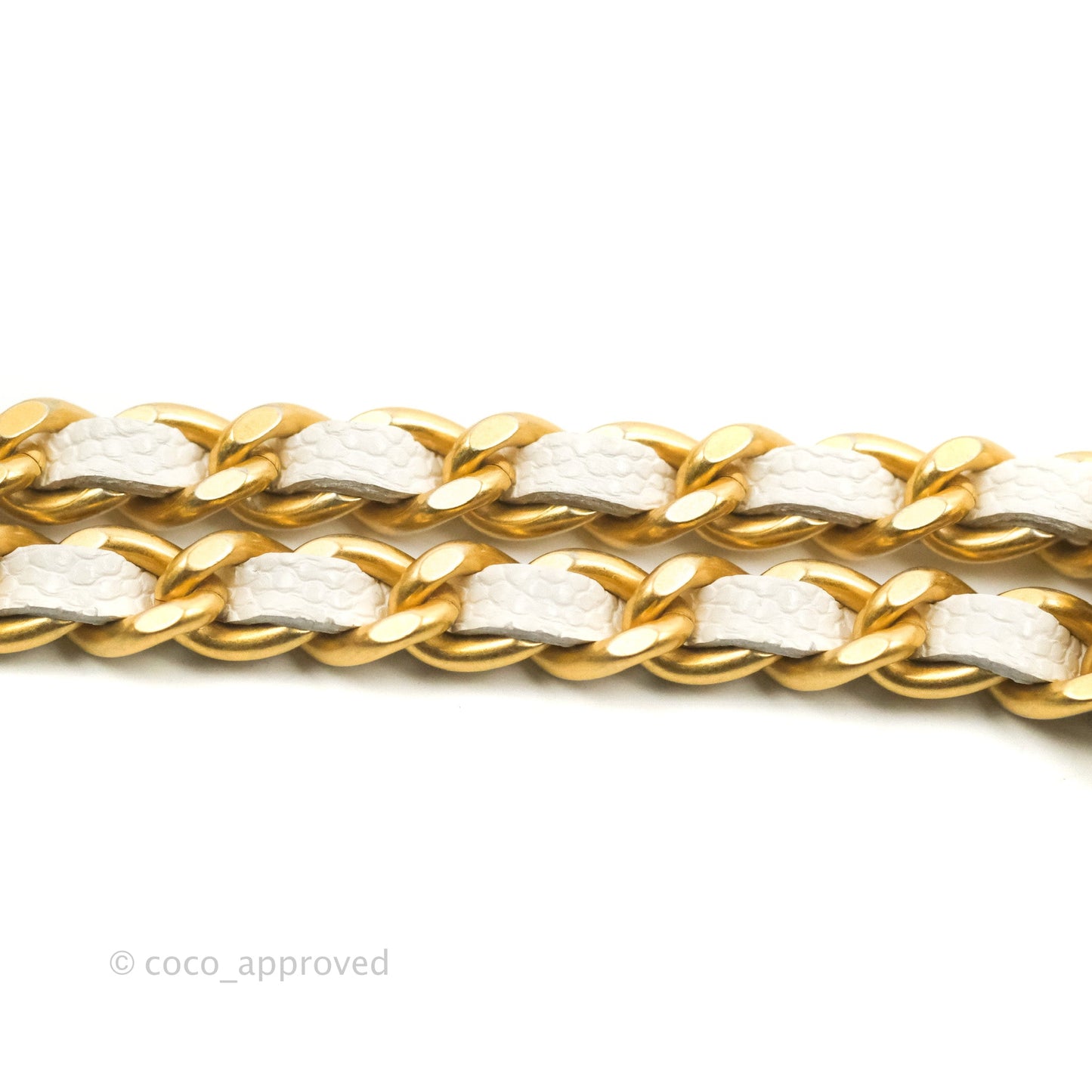 Chanel Quilted Gold CC Coin Wallet on Chain WOC White Caviar Gold Hardware