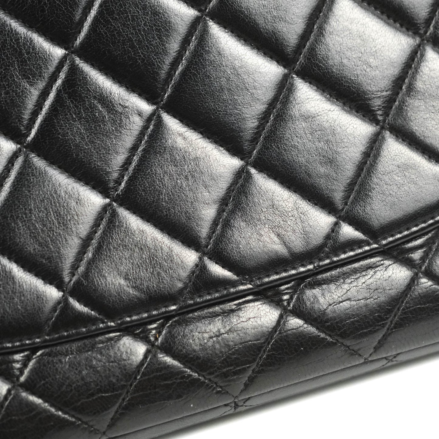 Chanel Vintage Jumbo Single Flap Black Lambskin 24K Gold Hardware