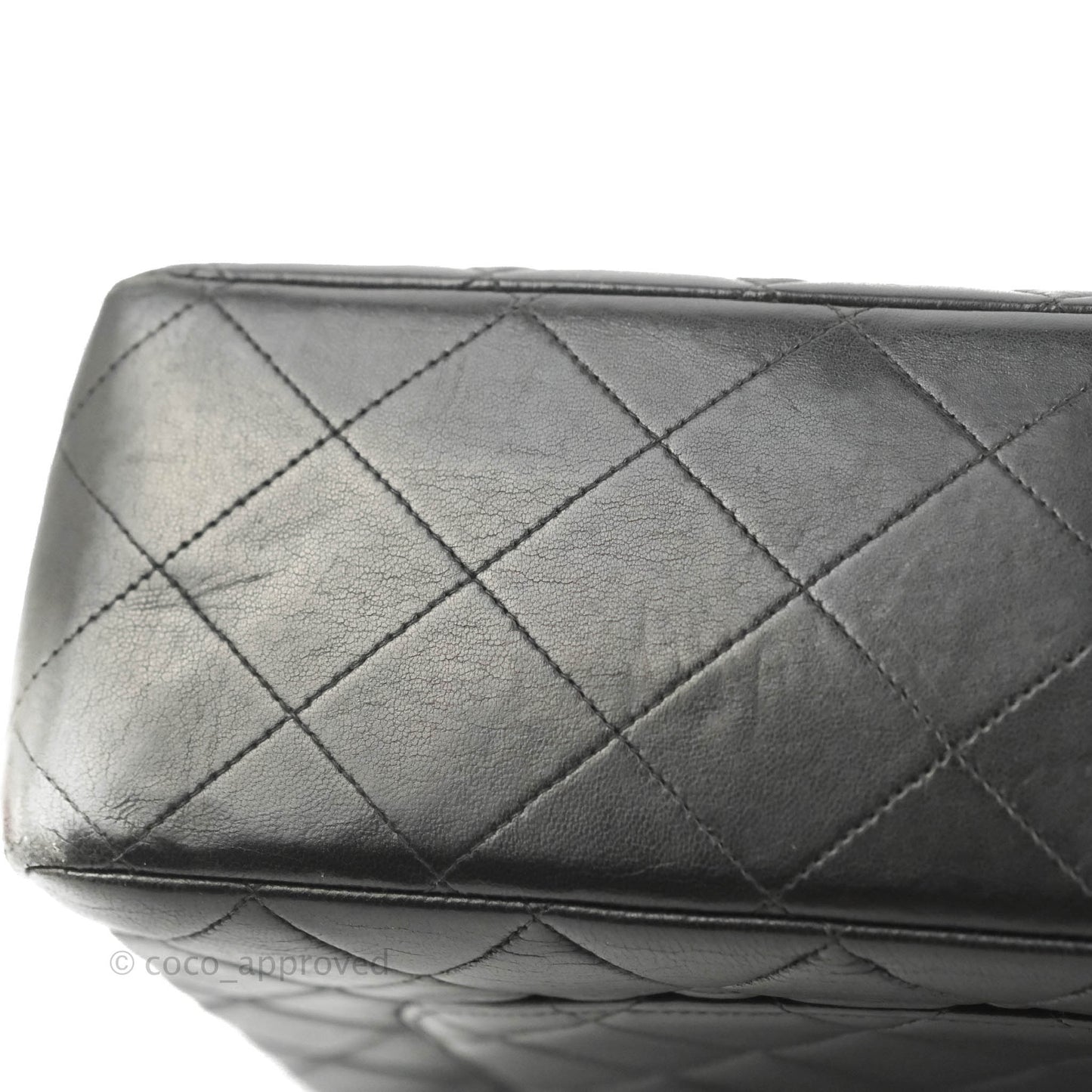 Chanel Vintage Jumbo Single Flap Black Lambskin 24K Gold Hardware