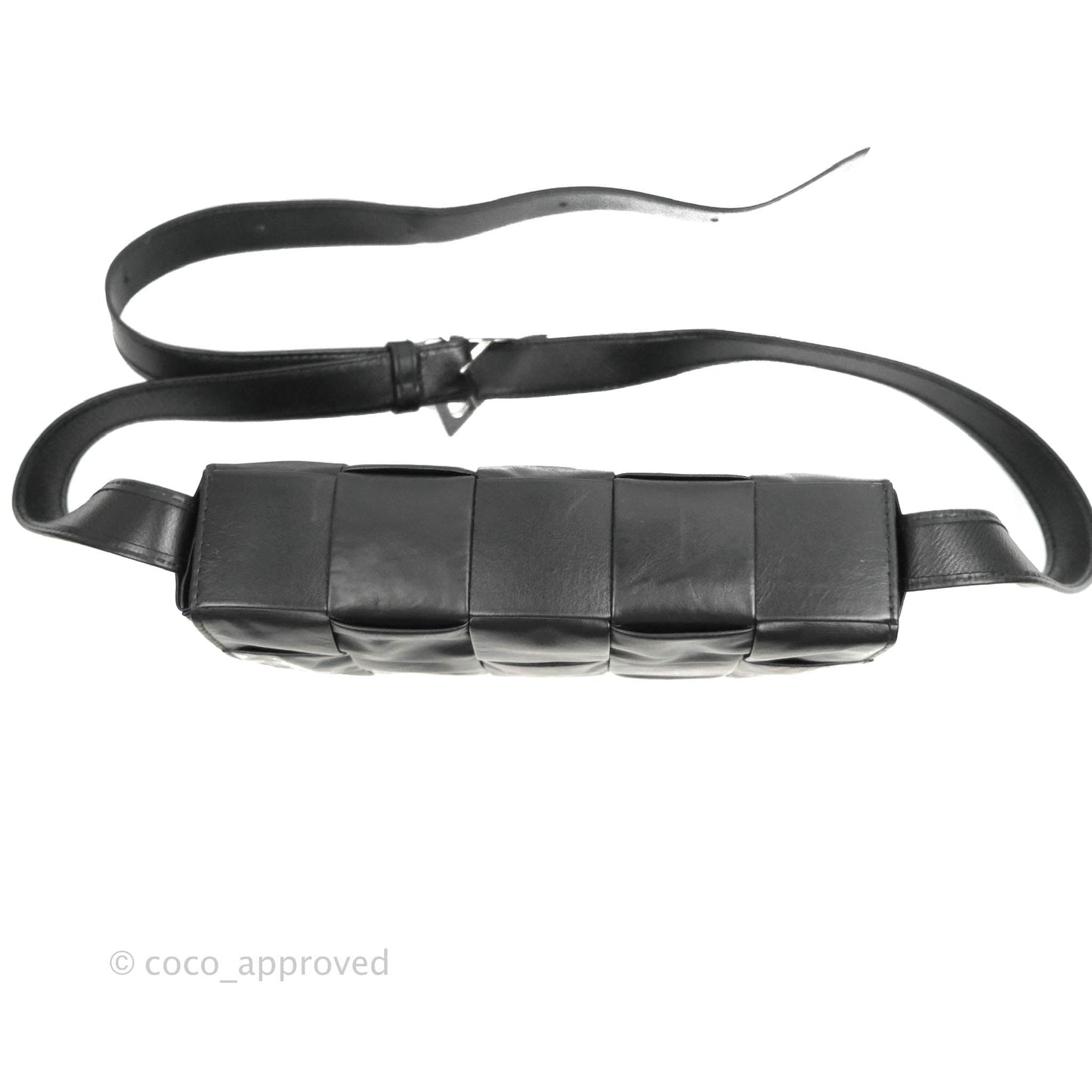 Bottega Veneta Intrecciato Paper Cassette Calfskin Bag Black Silver Hardware