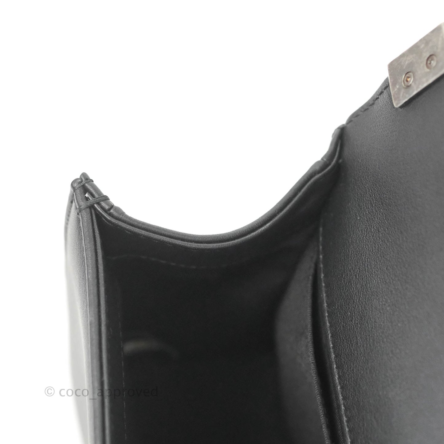 Chanel Quilted Medium Boy Black Calfskin Ruthenium Hardware
