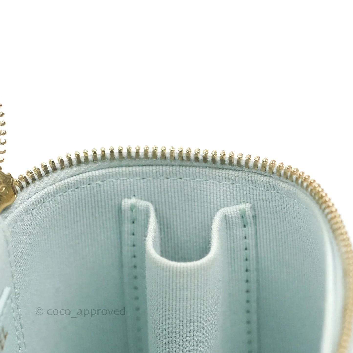 Chanel Mini Top Handle Vanity With Chain Light Blue Lambskin Gold Hardware