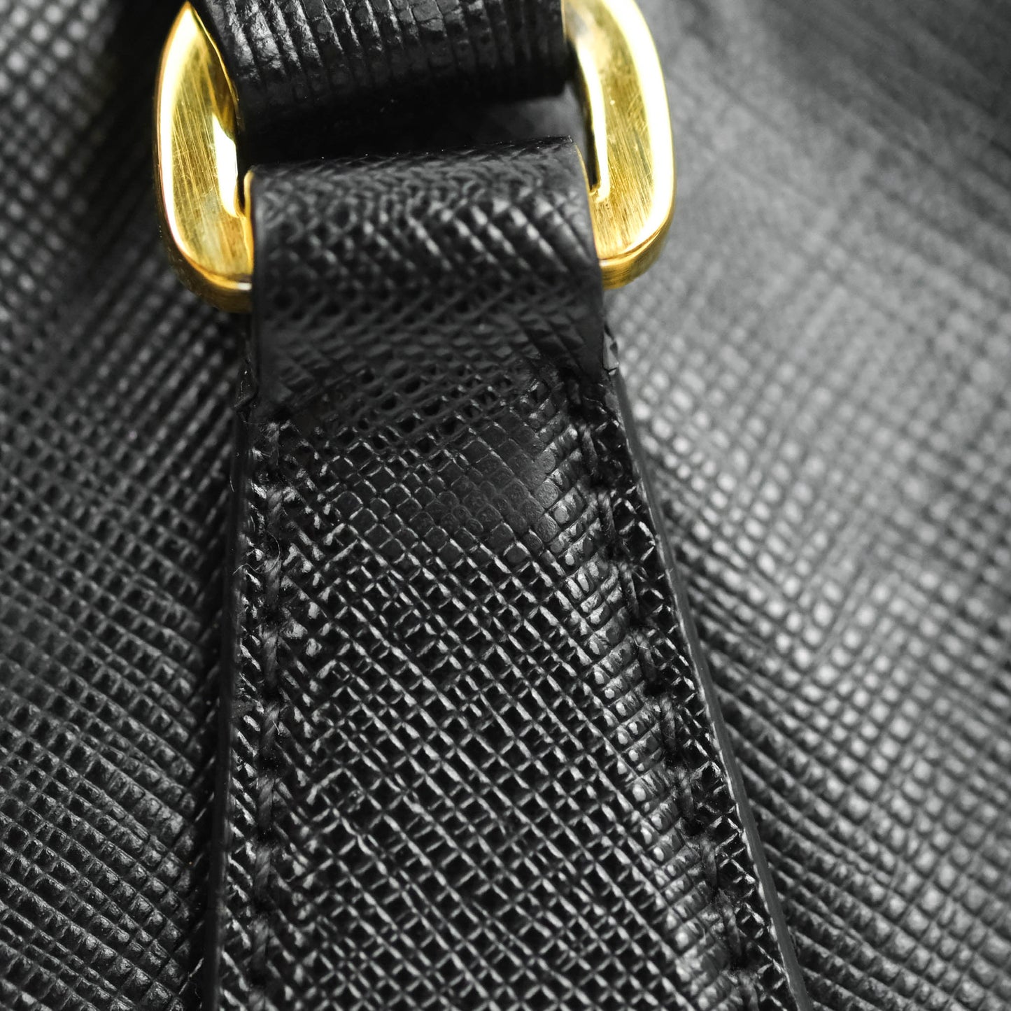 Prada Galleria Double Lux Black Saffiano Leather Zip Satchel