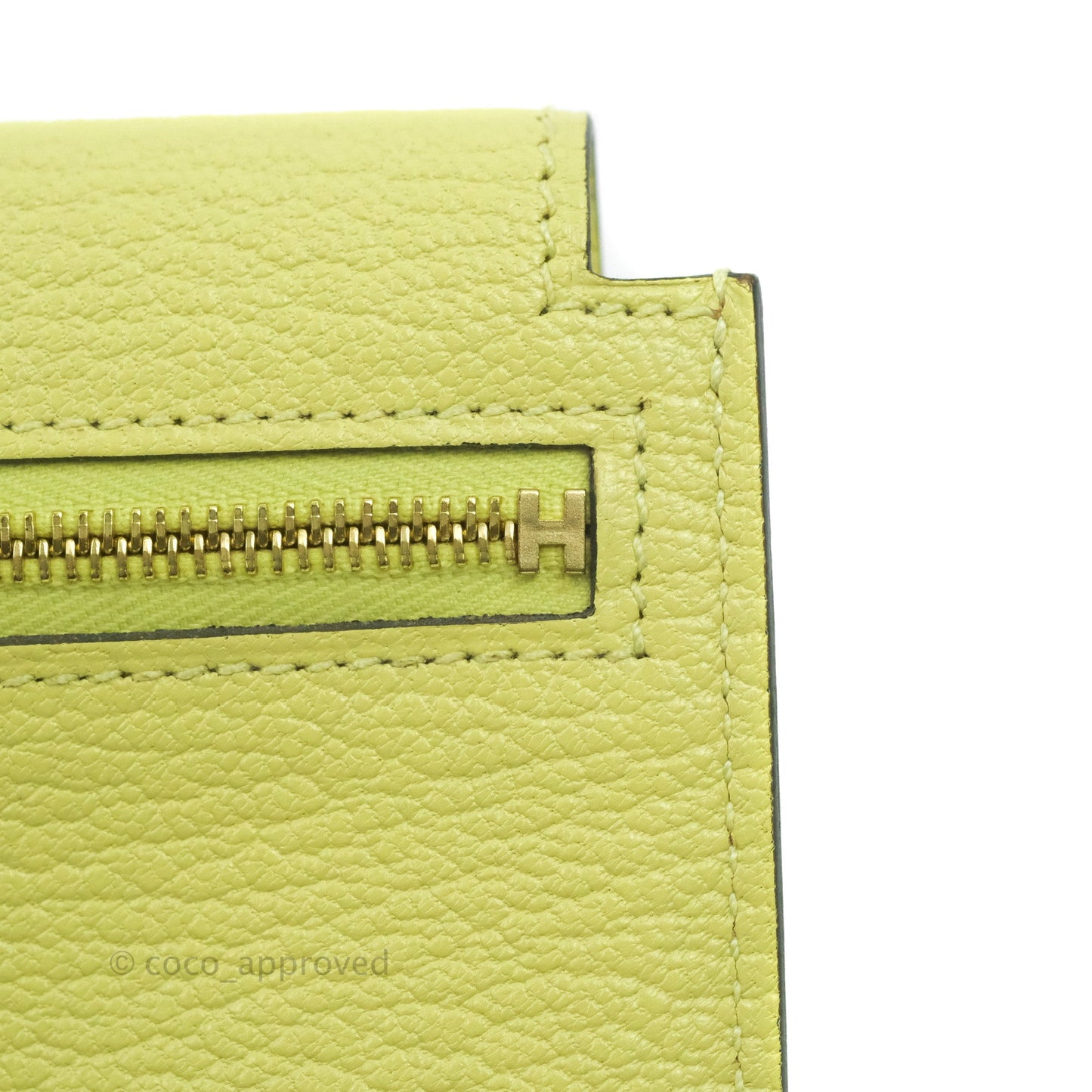 Hermès Kelly Pocket Compact Wallet Chevre Mysore Jaune Bourgeon Gold Hardware
