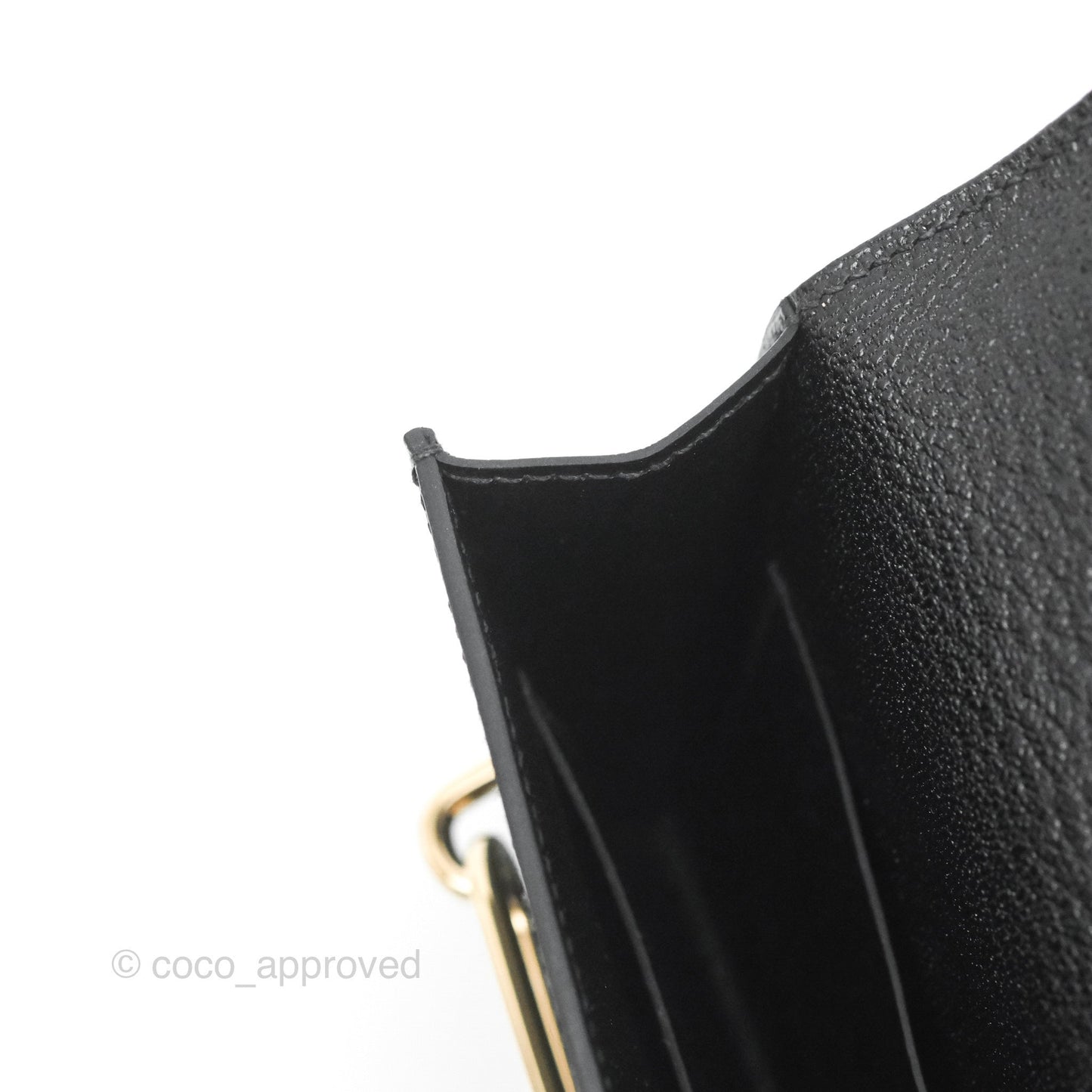 Hermès Roulis Slim Wallet Chevre Mysore Black Gold Hardware