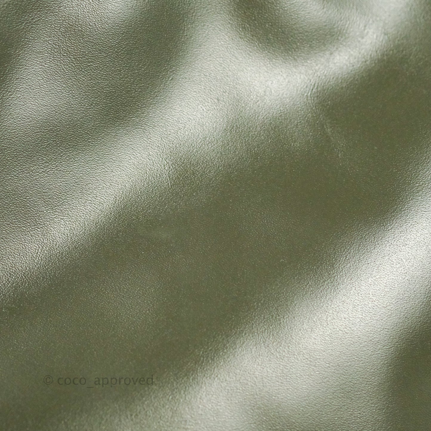 Chanel 22 Medium Army Green Shiny Calfskin Ruthenium Hardware