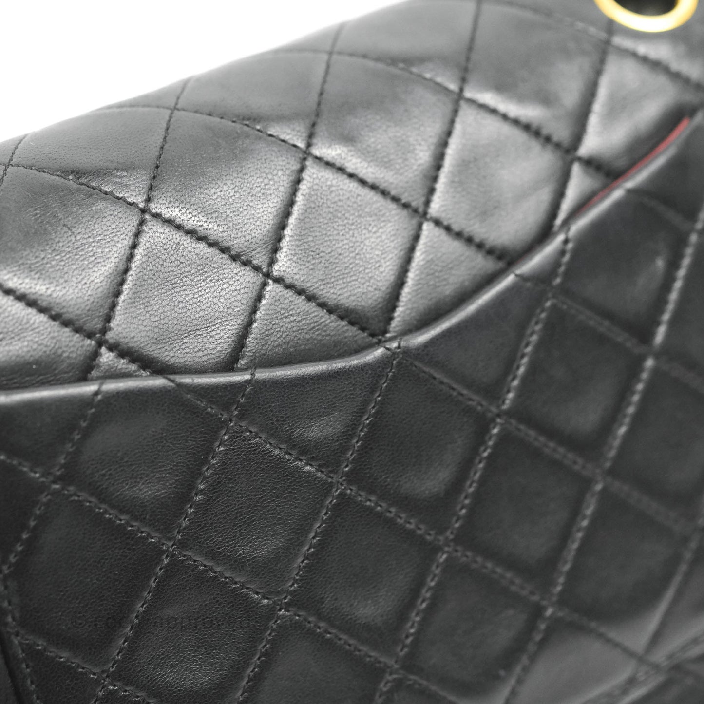 Chanel Vintage Classic S/M Small Double Flap Bag Black Lambskin 24K Gold Hardware