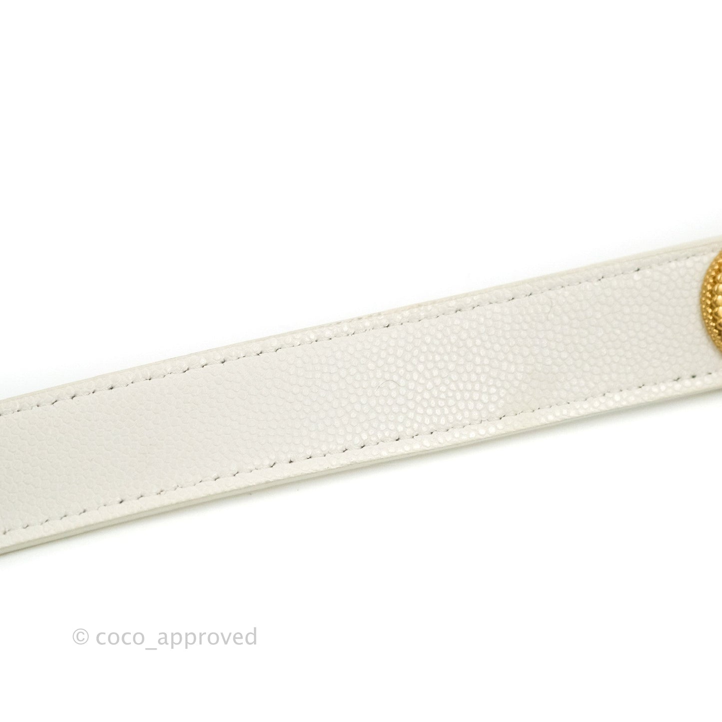 Chanel Quilted Gold CC Coin Wallet on Chain WOC White Caviar Gold Hardware