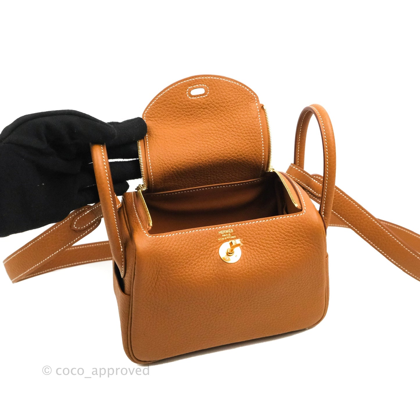 Hermès Mini Lindy 20 Gold Clemence Gold Hardware
