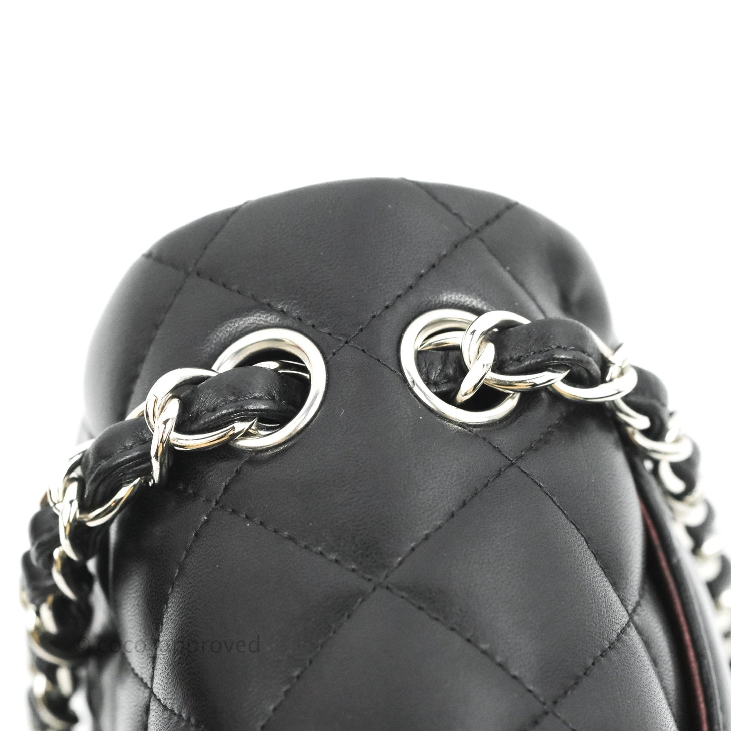 Chanel Quilted Jumbo Double Flap Black Lambskin Silver Hardware