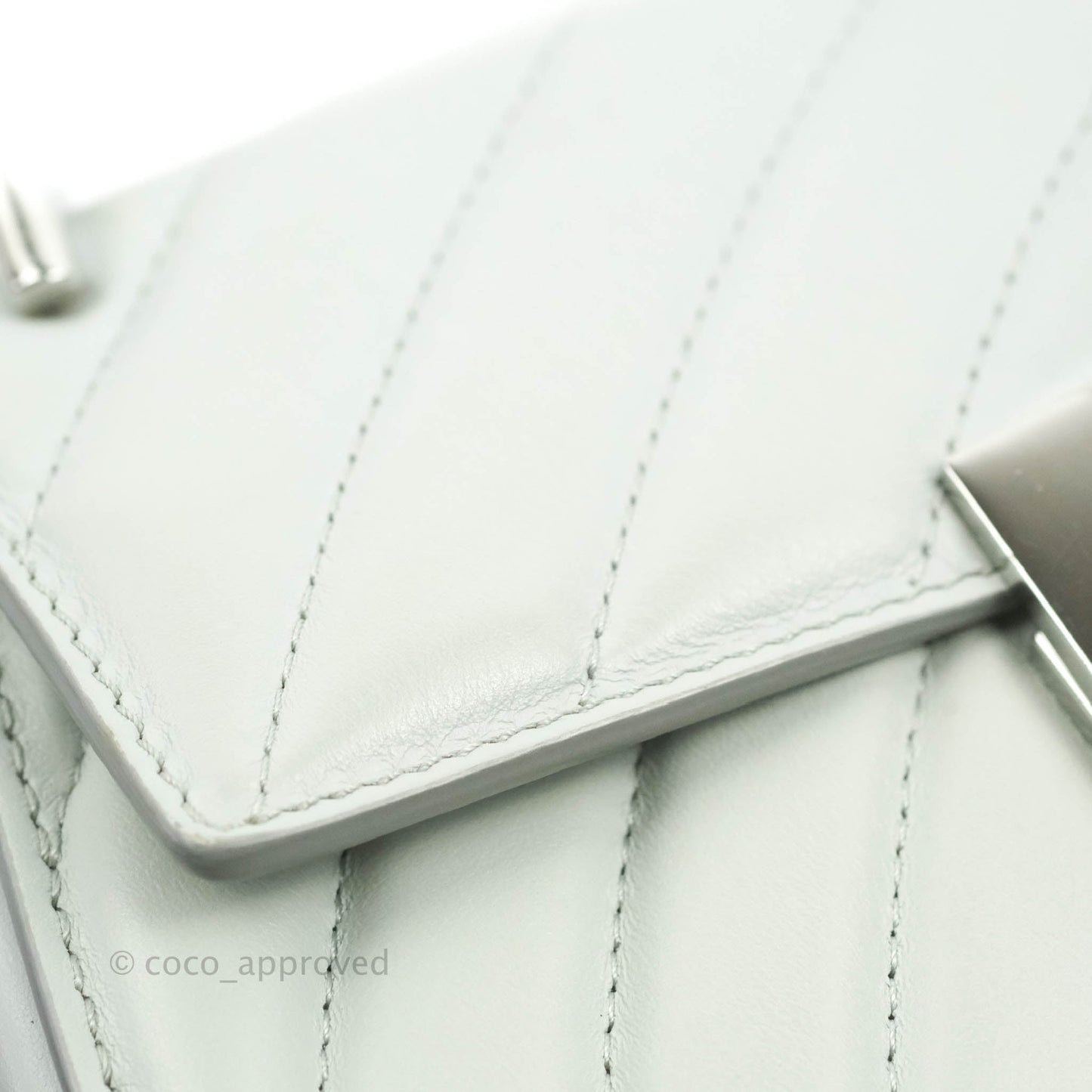 Chloe Quilted Mini Drew Bijou Crossbody Bag Airy Grey Smooth Calfskin Silver Hardware