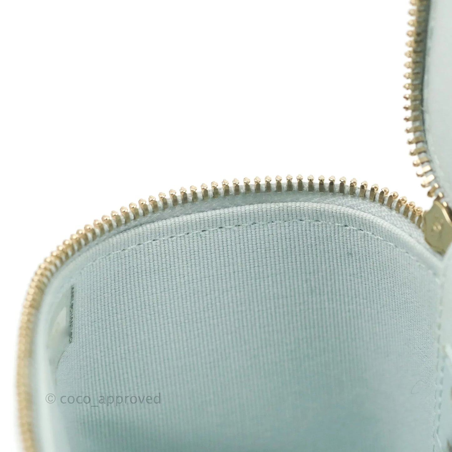 Chanel Mini Top Handle Vanity With Chain Light Blue Lambskin Gold Hardware
