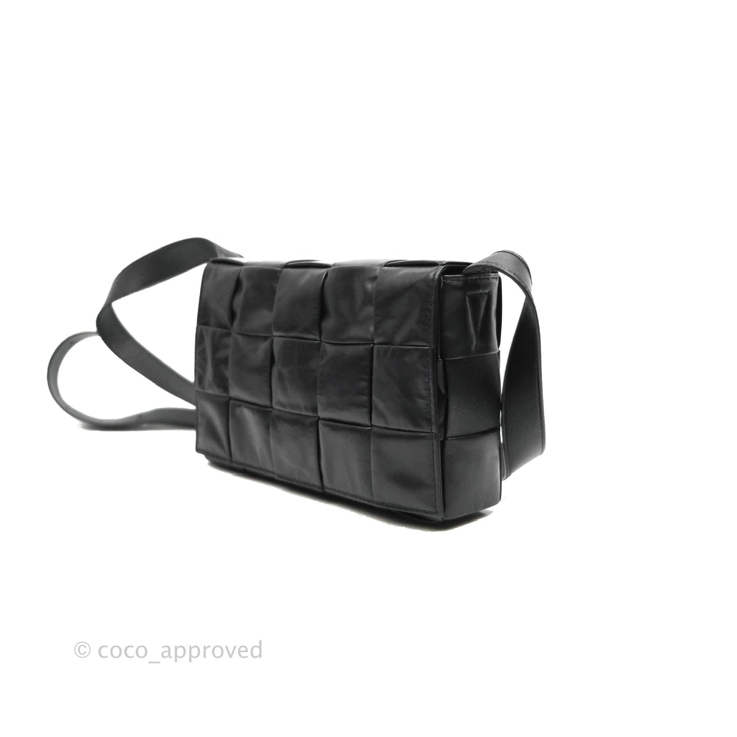 Bottega Veneta Intrecciato Paper Cassette Calfskin Bag Black Silver Hardware