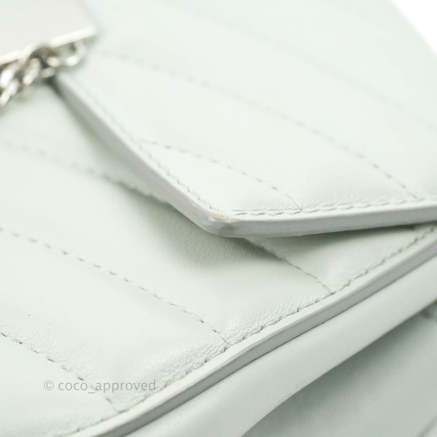Chloe Quilted Mini Drew Bijou Crossbody Bag Airy Grey Smooth Calfskin Silver Hardware