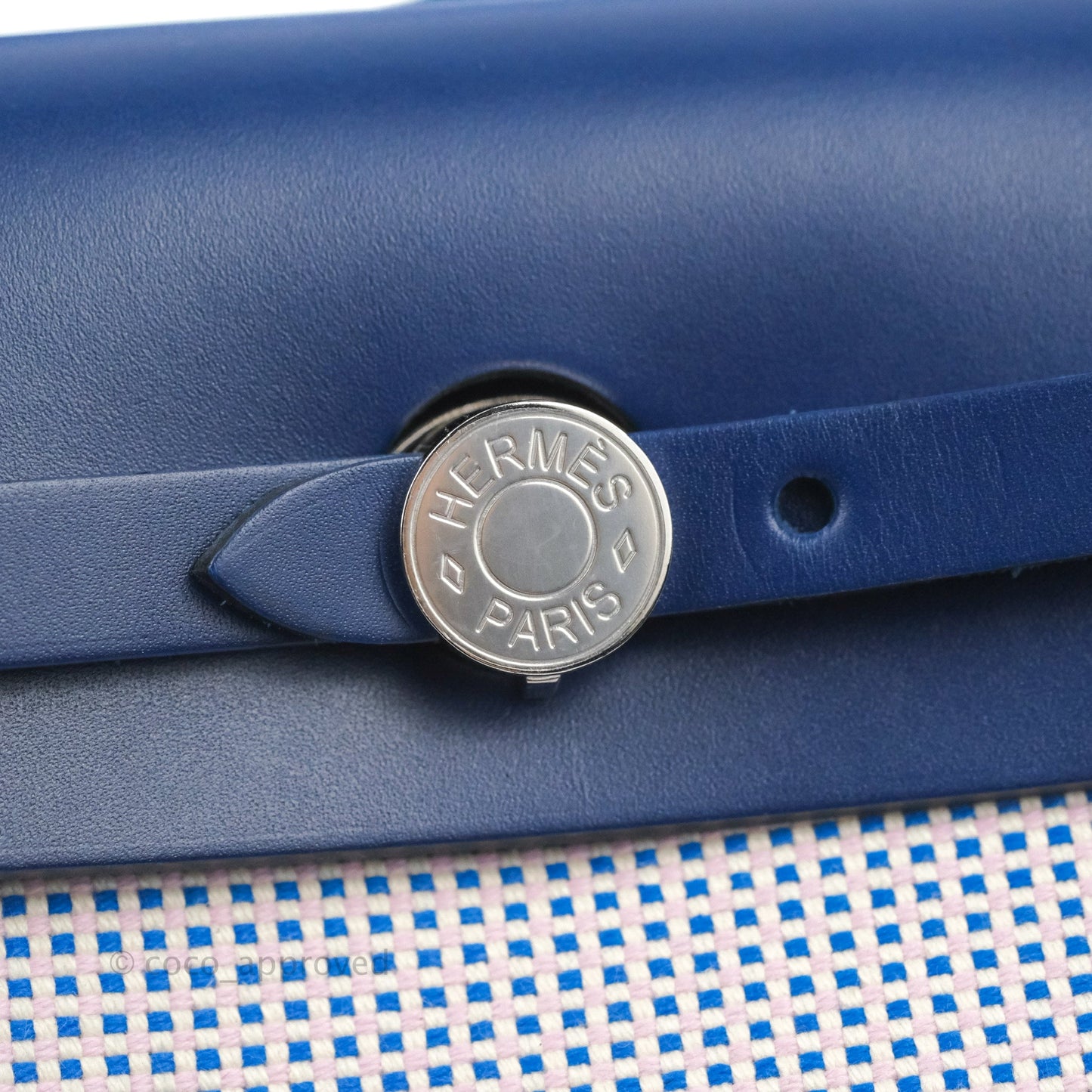 Hermès Herbag Retourne Zip 31 Quadrille Viking Ecru Mauve Bleu Bill/ Saphir Palladium Hardware