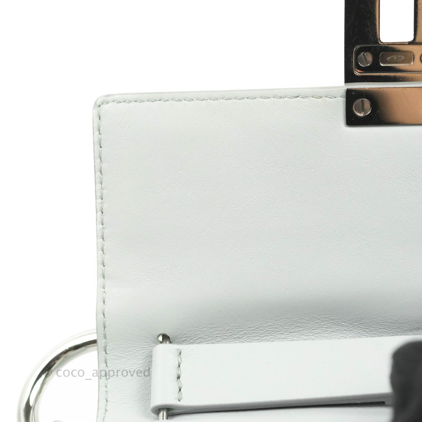 Chloe Quilted Mini Drew Bijou Crossbody Bag Airy Grey Smooth Calfskin Silver Hardware