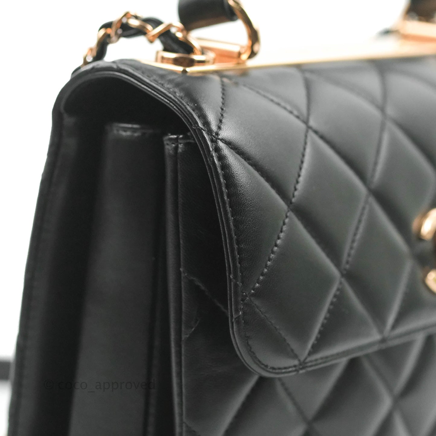 Chanel Small Trendy CC Black Lambskin Rose Gold Hardware 22C