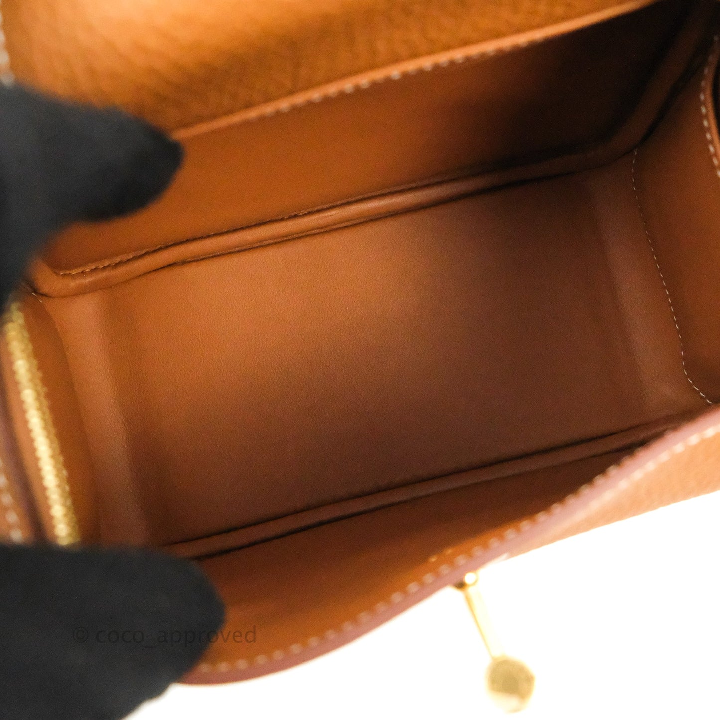 Hermès Mini Lindy 20 Gold Clemence Gold Hardware
