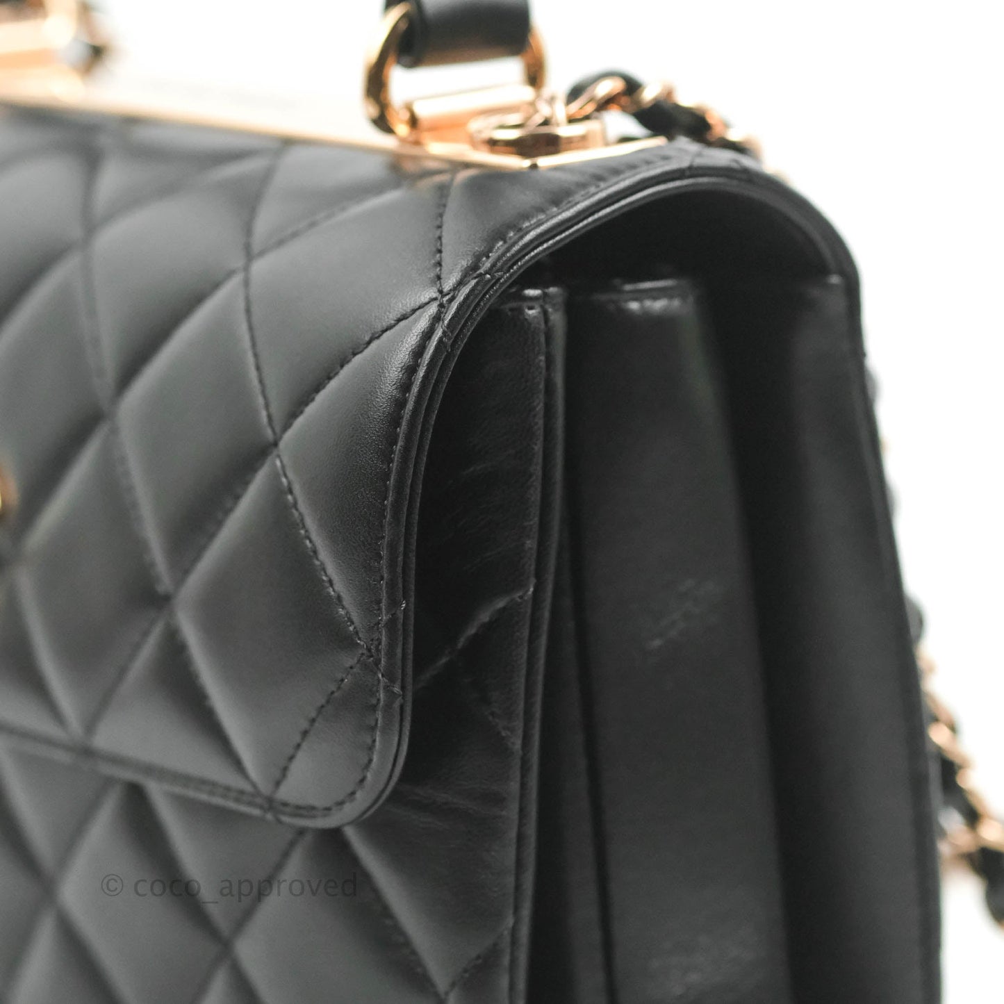 Chanel Small Trendy CC Black Lambskin Rose Gold Hardware 22C