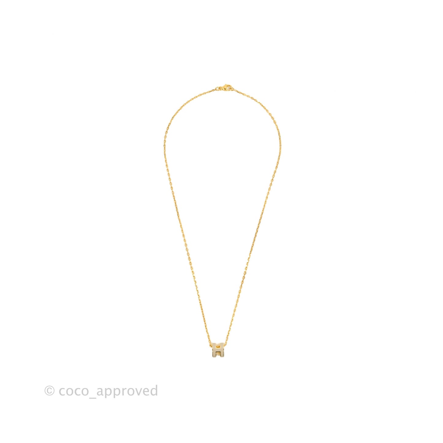 Hermès Mini Pop H Marron Glace Pendant Necklace Gold Hardware